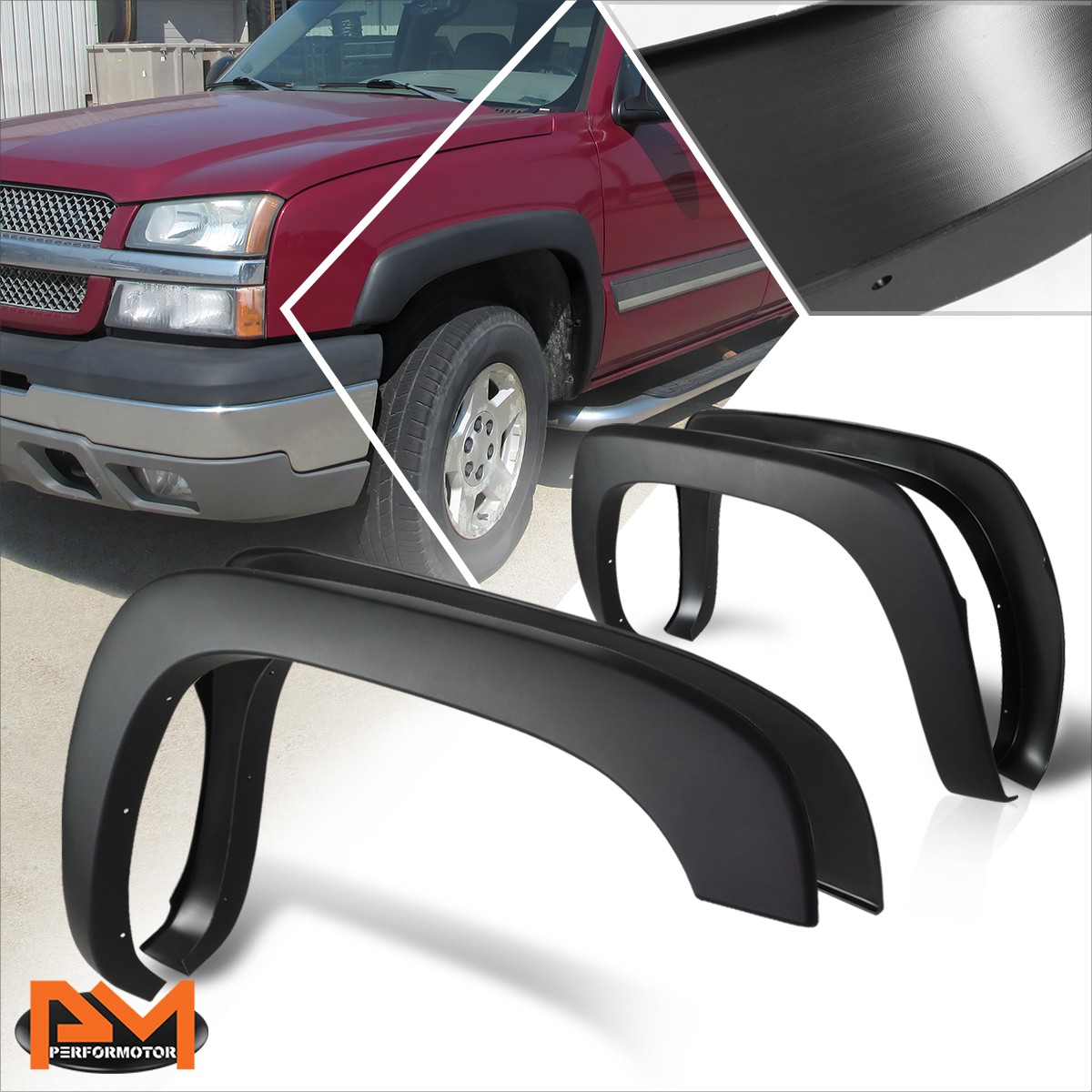 For 99-07 Silverado/Sierra Fleetside OE Factory Style Wheel Fender Flares Black