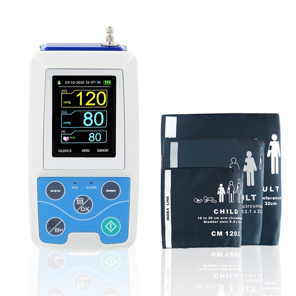 24 Hour Ambulatory Blood Pressure Monitor NIBP Holter Automatic Software+3 Cuffs
