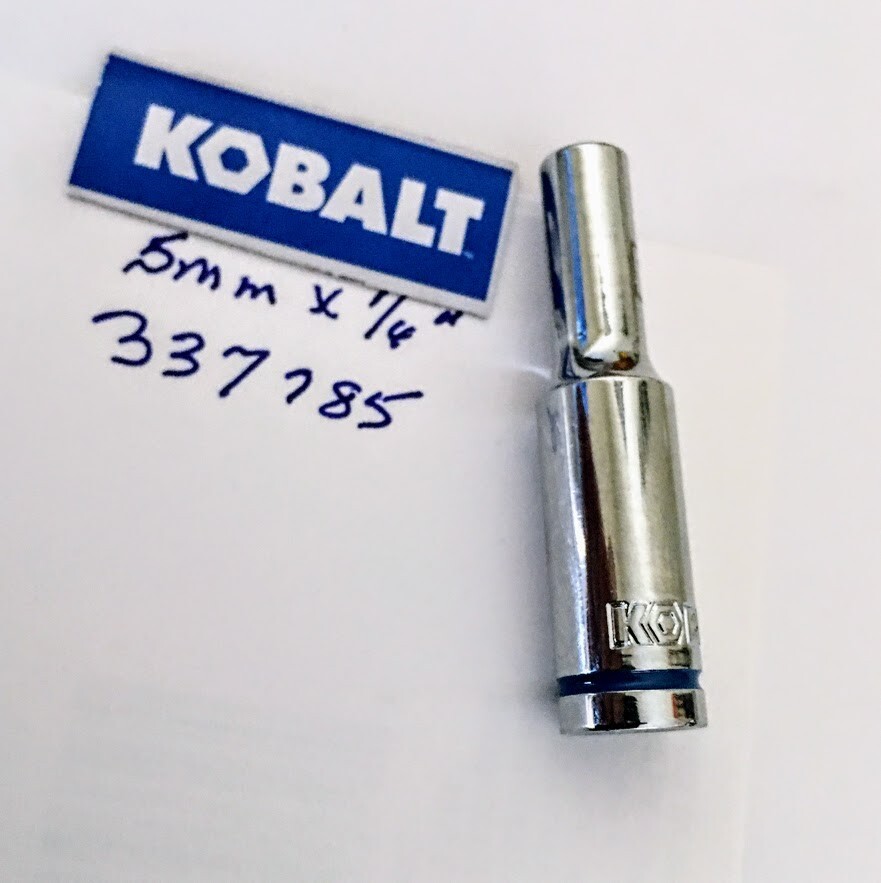 Kobalt 5 mm x 1/4" Dr  Deep Chrome Socket  6 Pt  # 337785 Free USA Shipping