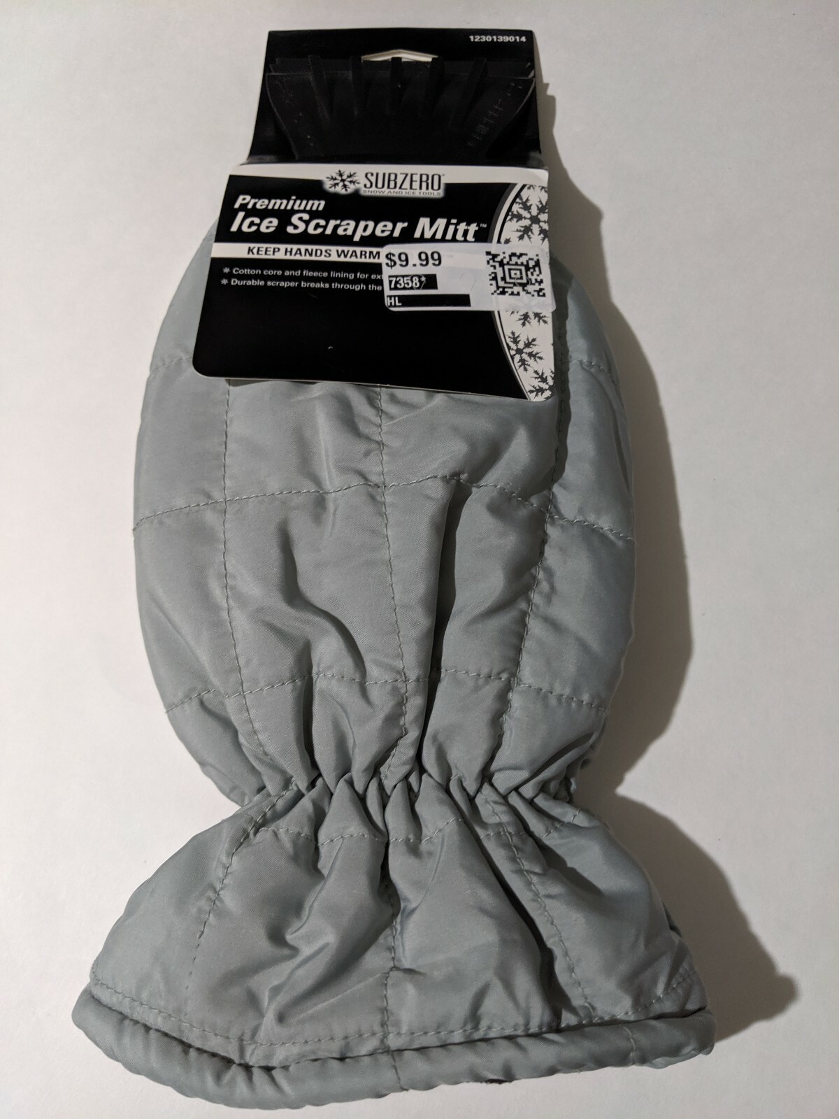 Subzero Gray Premium Winter Ice Scraper Mitt NEW