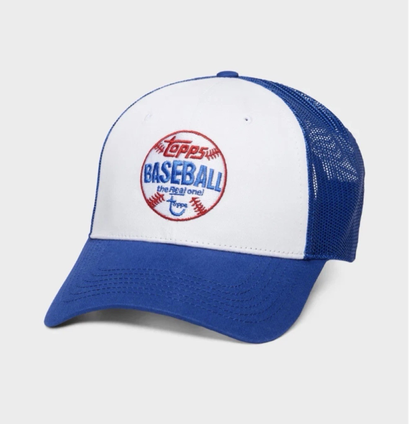 Topps Homage Baseball The Real One Blue Mesh Trucker Snap Back Hat Blue White