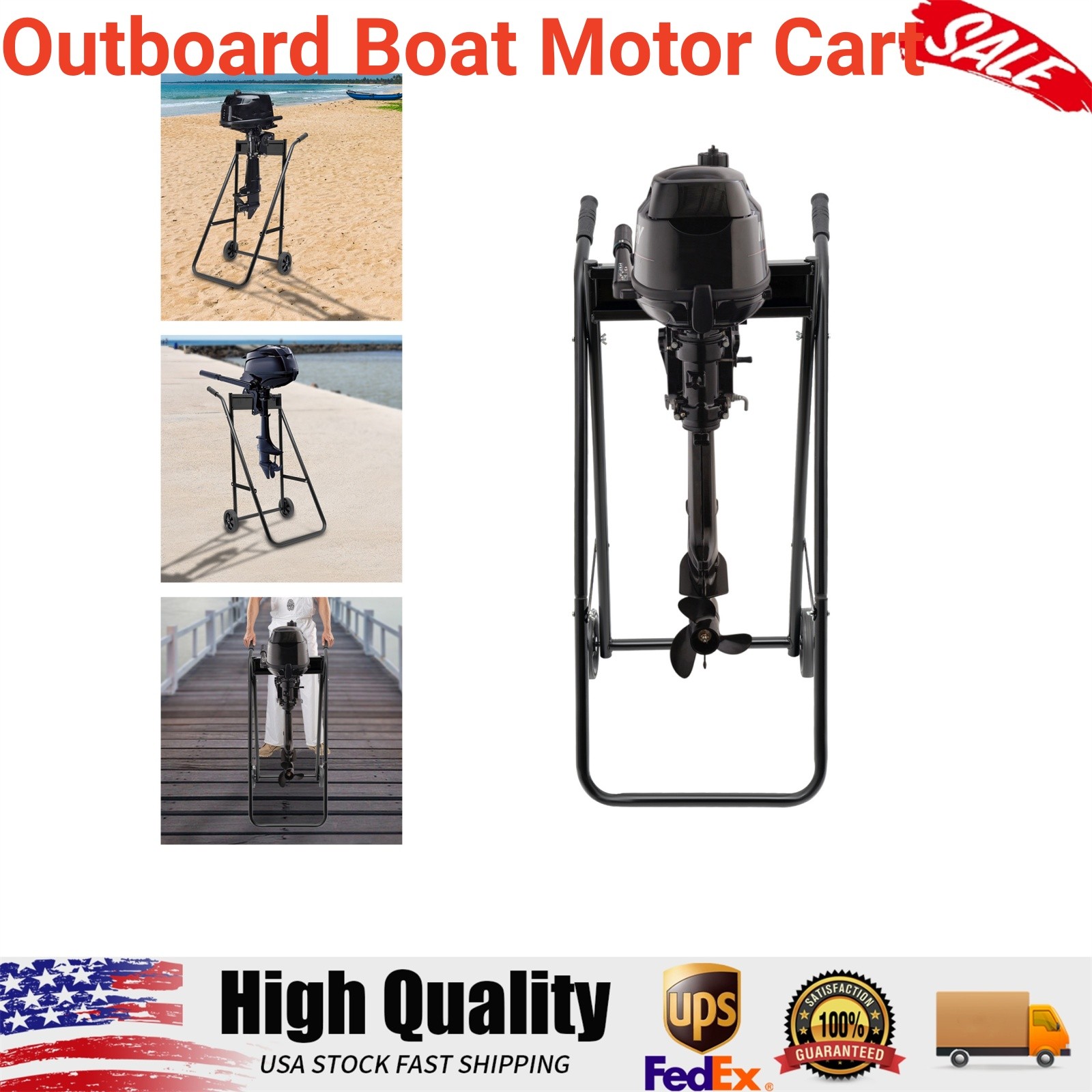 Heavy Duty Outboard Boat Motor Stand Carrier Cart Dolly Trolley Transport Cart