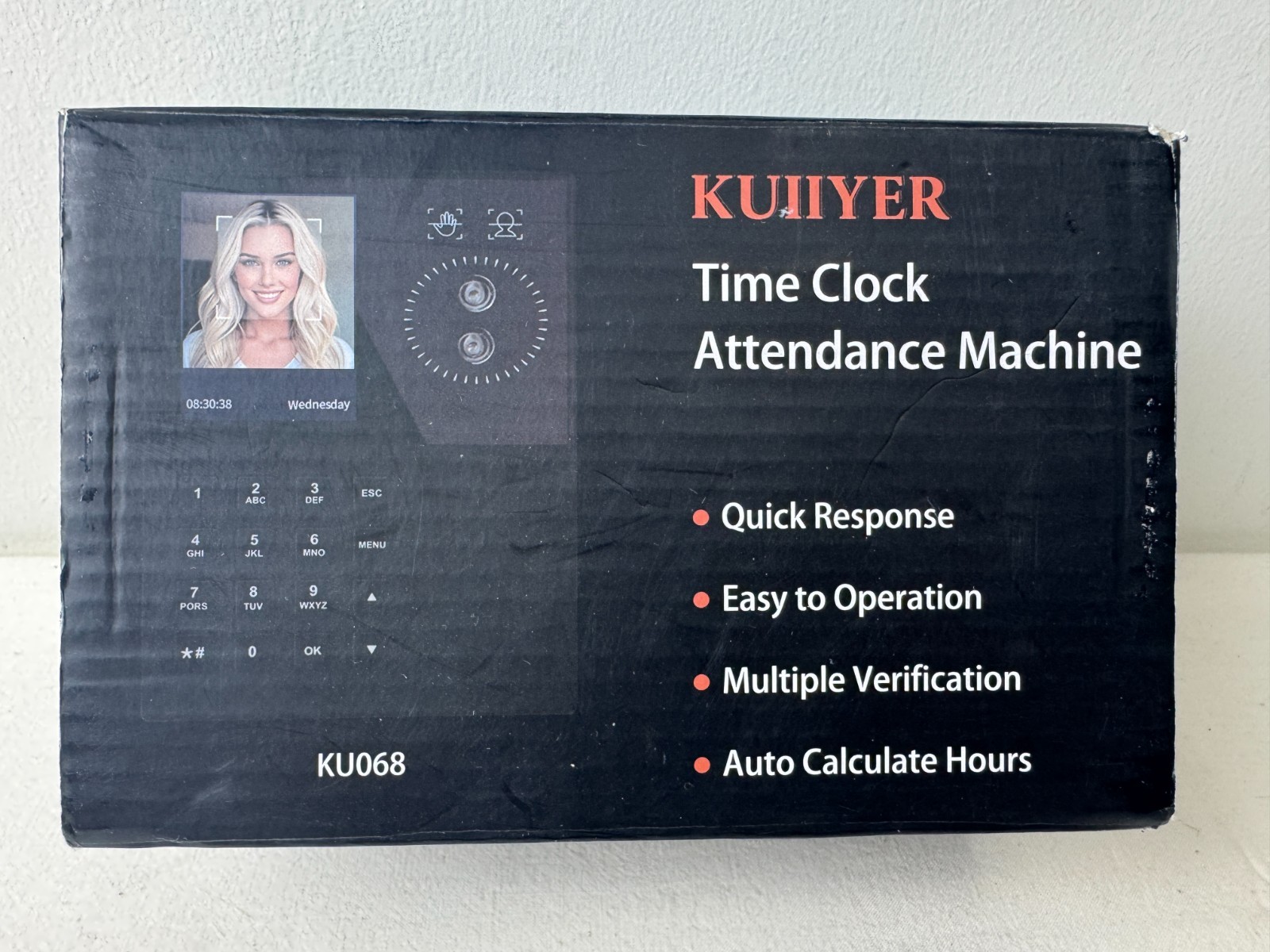 Kuiiyer Ku068 PROUS Time Clock Biometric Records Employee Attendance Machine