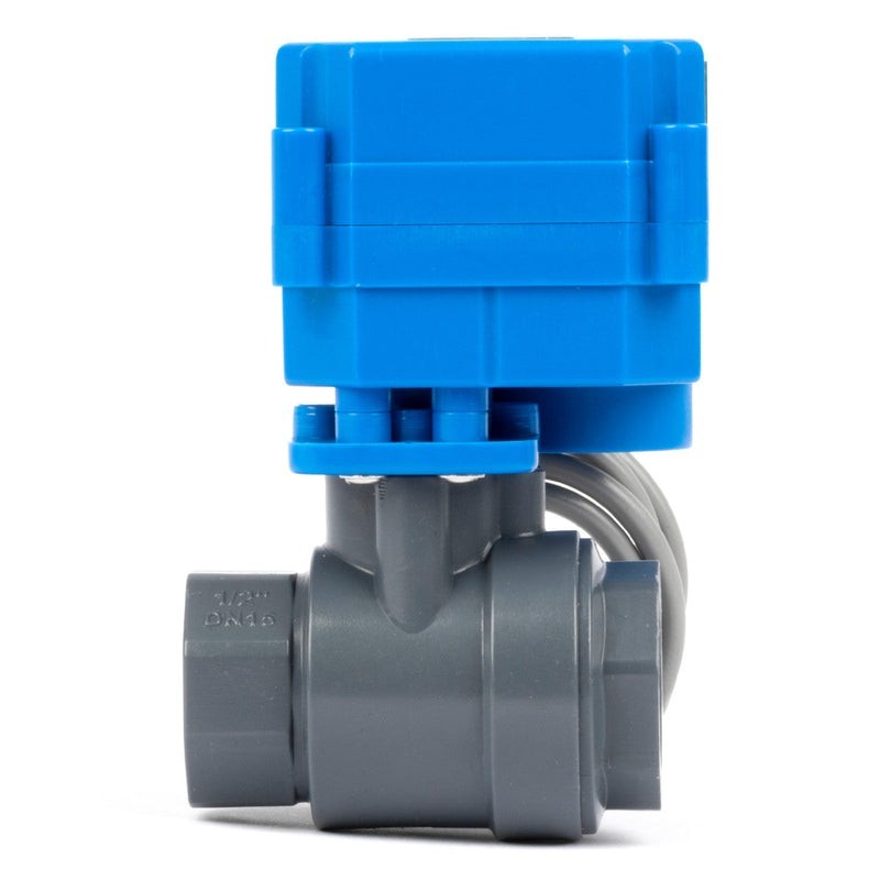 U.S. Solid 1/2" UPVC Motorized Ball Valve 85-265V AC 2 Wire Auto Return NO Full