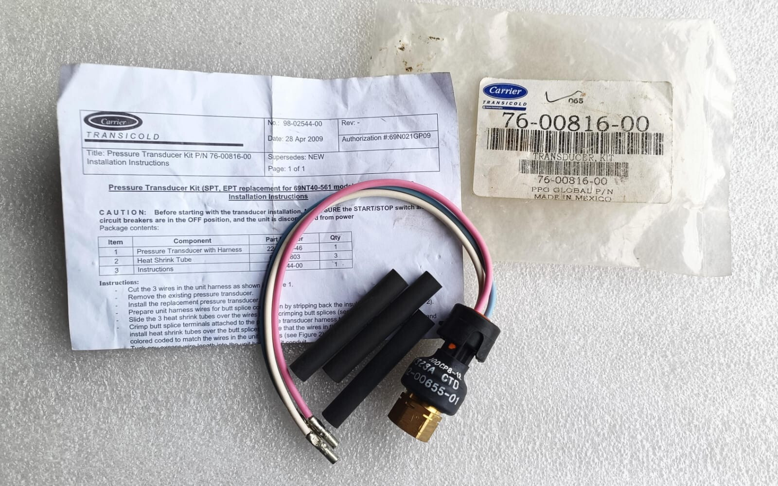 Carrier 76-00816-00 Transducer , KIT