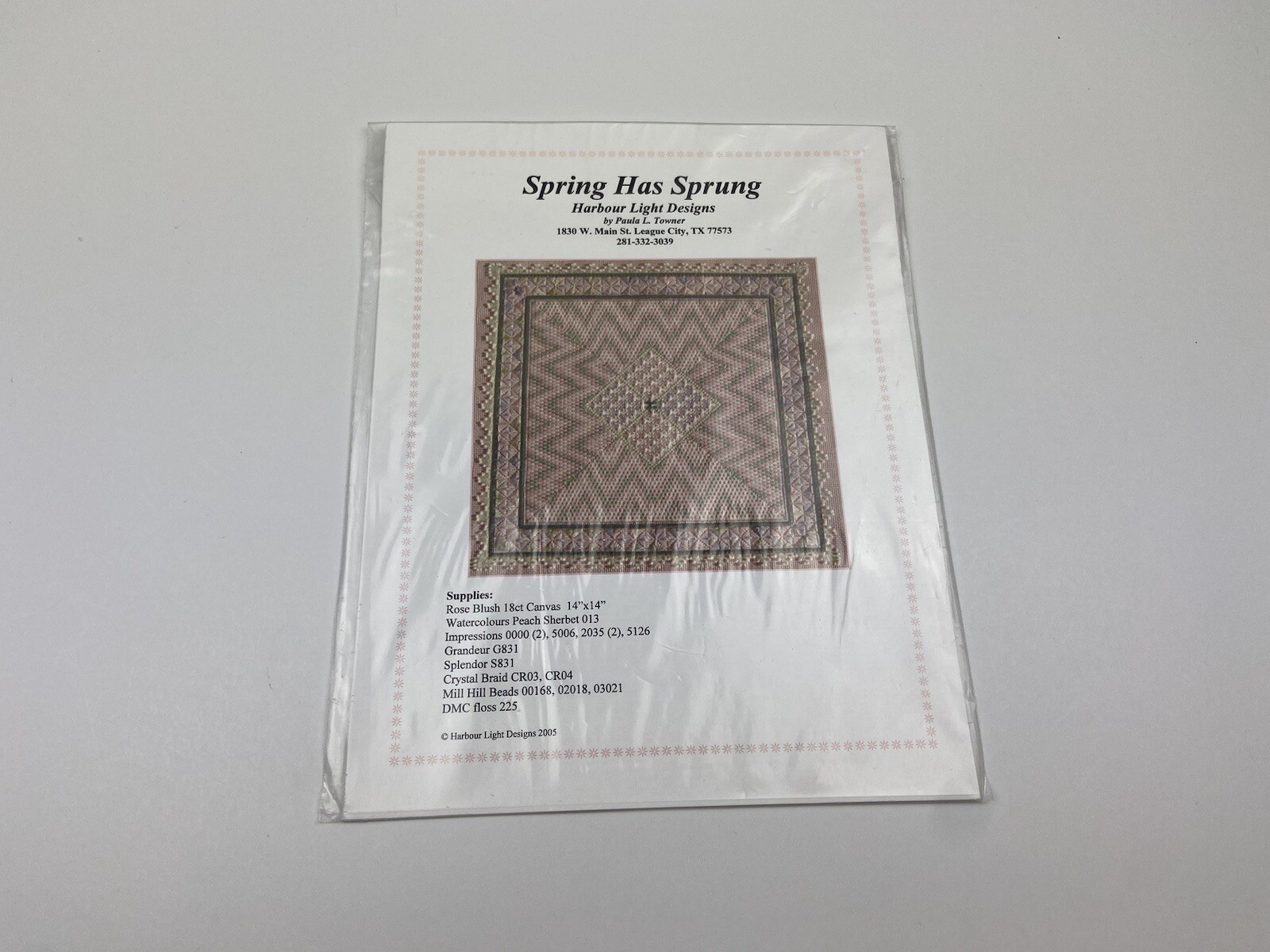 Harbour Light Designs Spring Has Sprung Cross Stitch Needlepoint Pattern