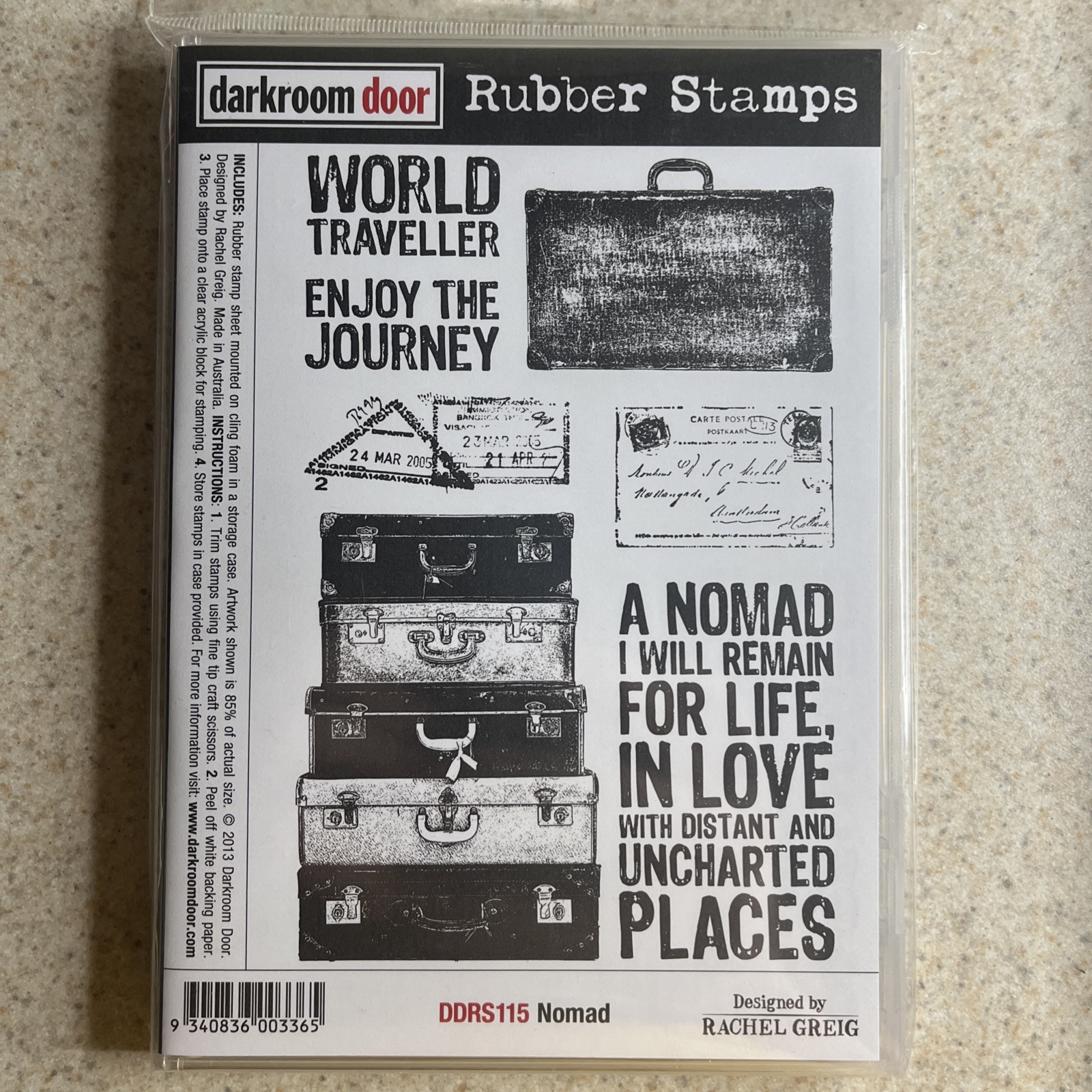 Darkroom Door Nomad Rubber Stamp NIB