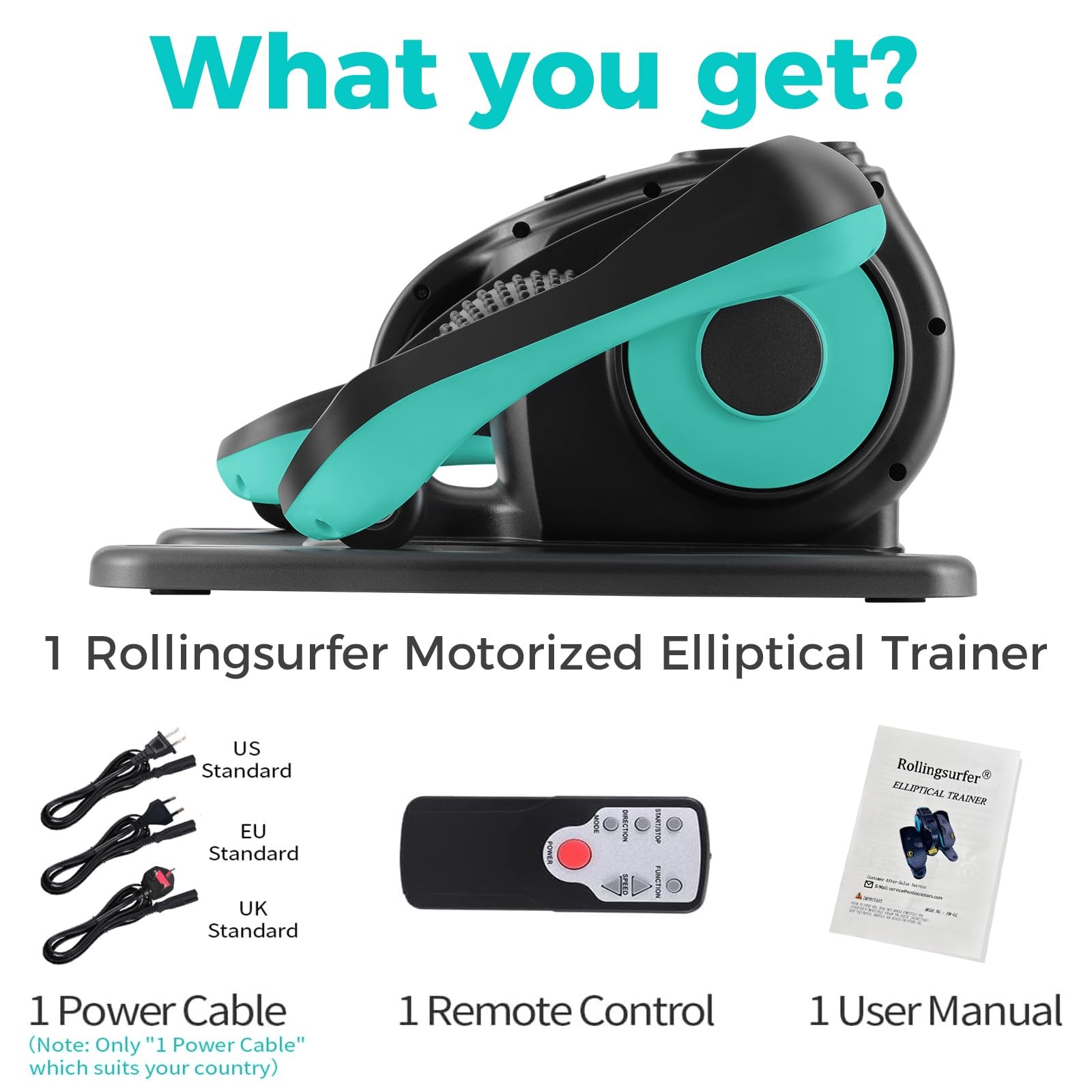 Under Desk Elliptical Machine, Compact Seated Pedal Exerciser with Remote