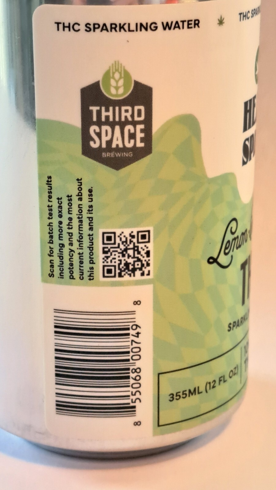 Third Space Brewing HEAD SPACE Lemon-Lime Citra THC Sparkling Water Empty Can