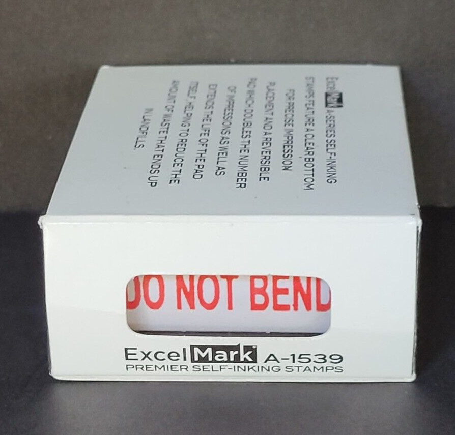 ExcelMark A1539 Self Inking Rubber Stamp w/ Red Ink New DO NOT BEND