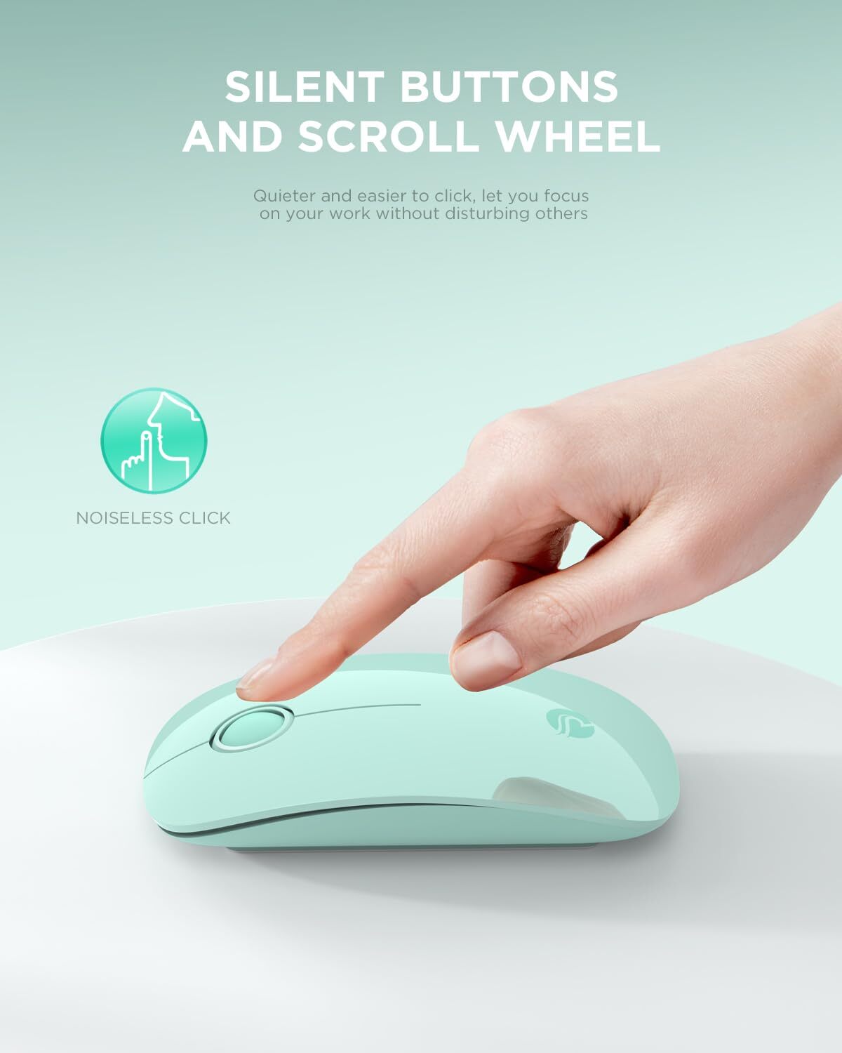 R306 Wireless Mouse Green Bluetooth USB 480 hours battery life 1600 DPI Compa...