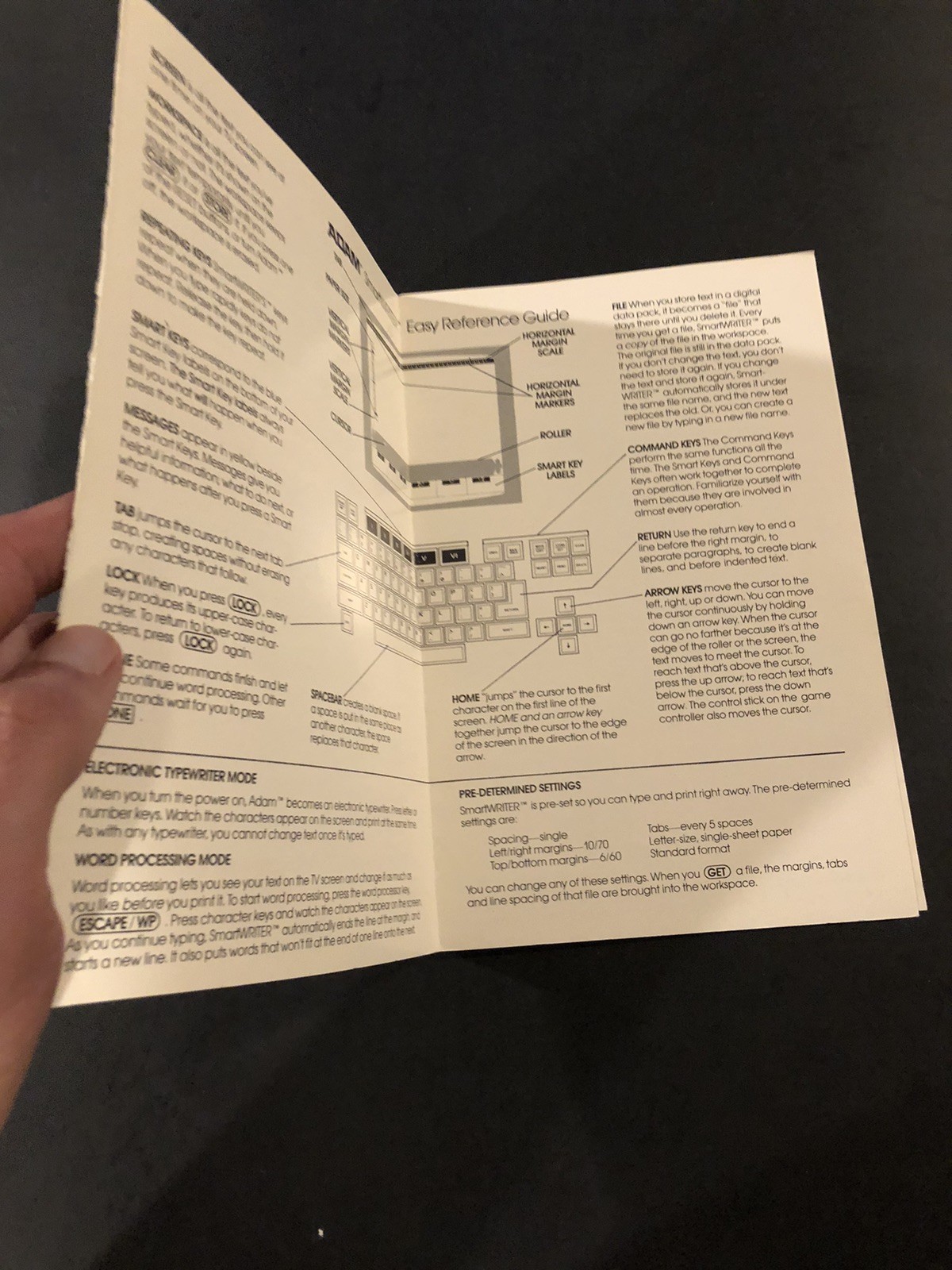Coleco Adam Smart Writer Easy Reference guide manual Only
