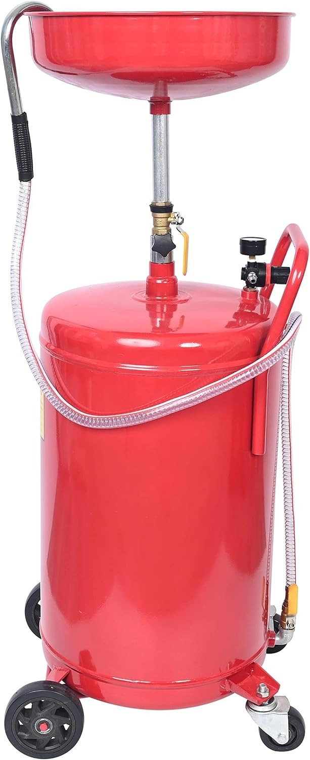 Portable Oil Drain Container,20 Gallon Waste Oil Drain Tank,Air Operated Drai...