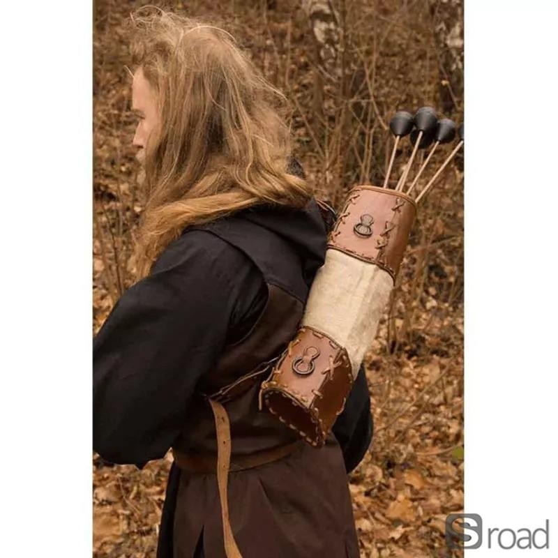 Medieval Faux Leather Shoulder Arrow Quiver For Archery Cosplay LARP