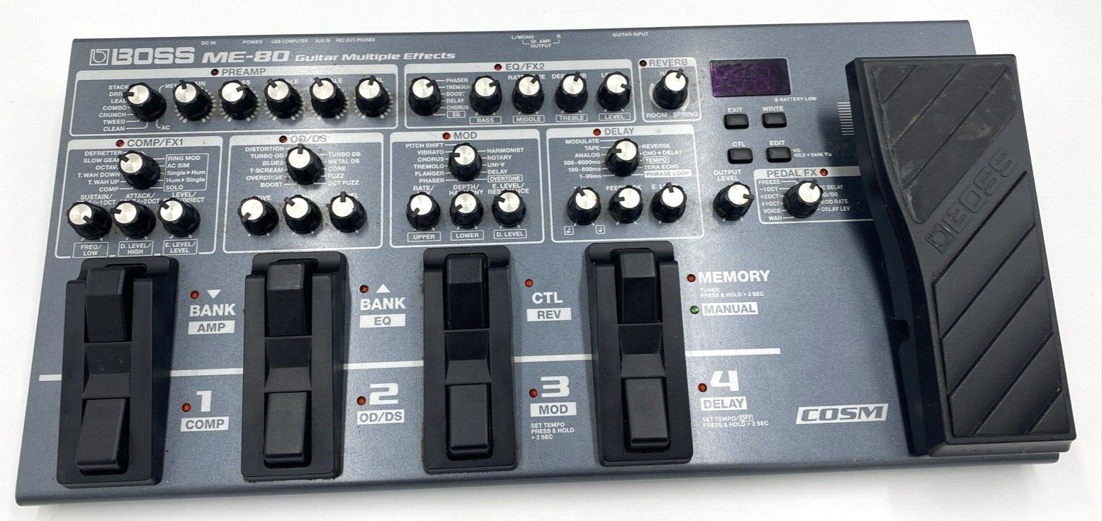 BOSS ME-80 Guitar Multiple Effects Pedal Board - Tested