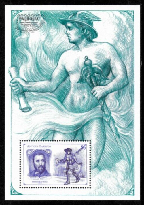 Antigua 1997 - Messenger of Basle Art - Souvenir Stamp Sheet - Scott #2068 - MNH