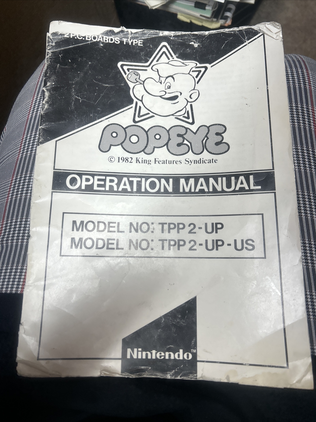 Nintendo POPEYE Arcade Video Game Manual - good used original