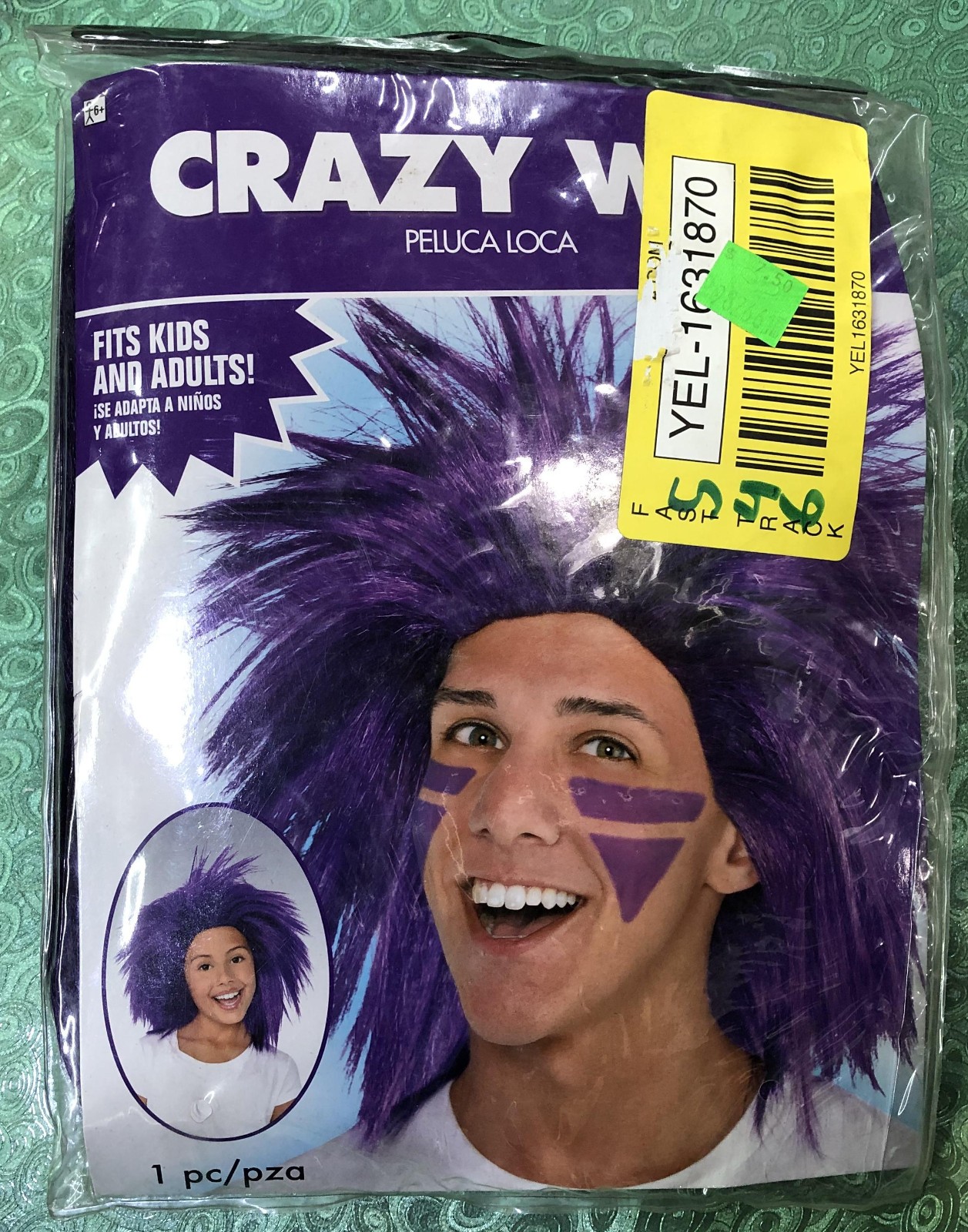 Amscan Crazy Wig Halloween Costume Purple Spike Hair
