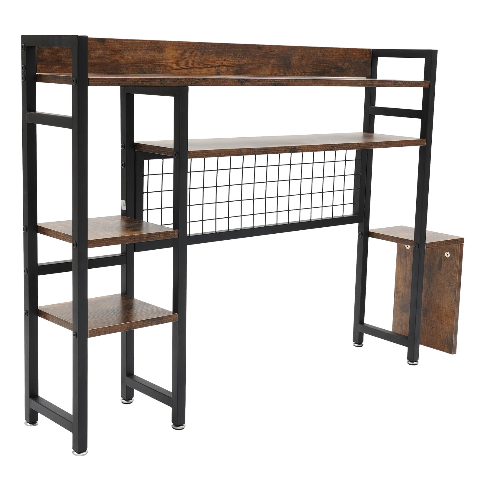 Rustic Desktop Bookshelf Multipurpose Countertop Display Shelf for Office Home