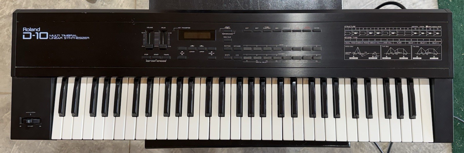 Roland D-10 Synthesizer Black Keyboard Music Instrument