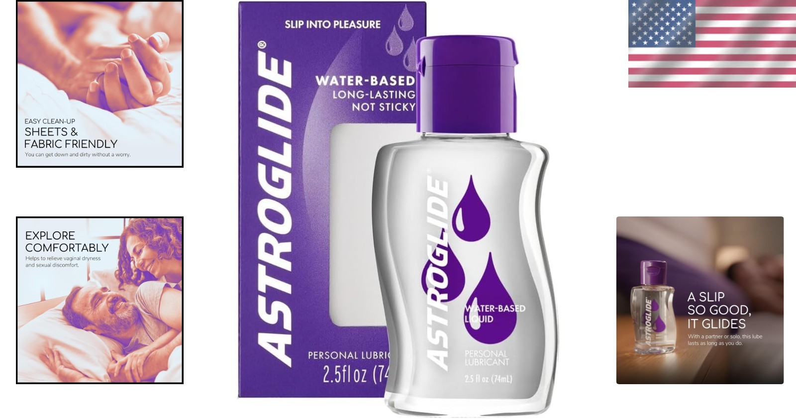 2.5oz Water-Based Personal Lube - Perfect for Couples and Travel