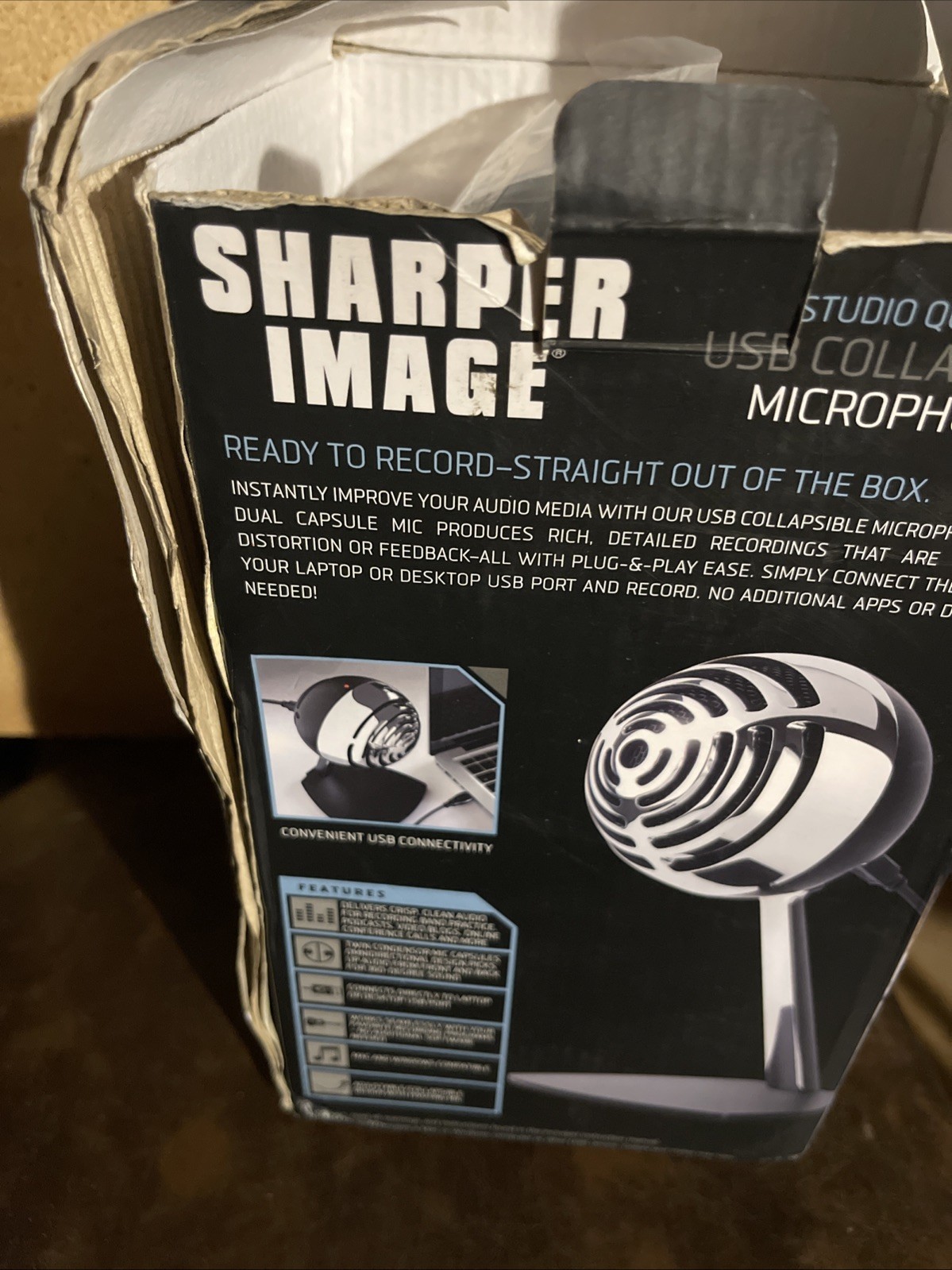 Sharper Image Studio Quality USB Collapsible Microphone Mac/Windows compatible