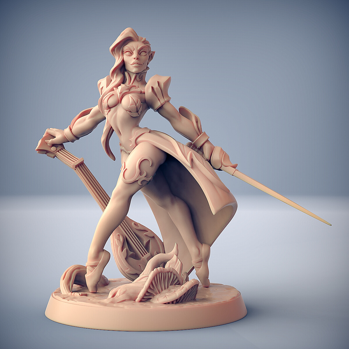 Sylvan Pinup Bard Artisan Guild Fantasy Dungeons and Dragons Miniature Tabletop