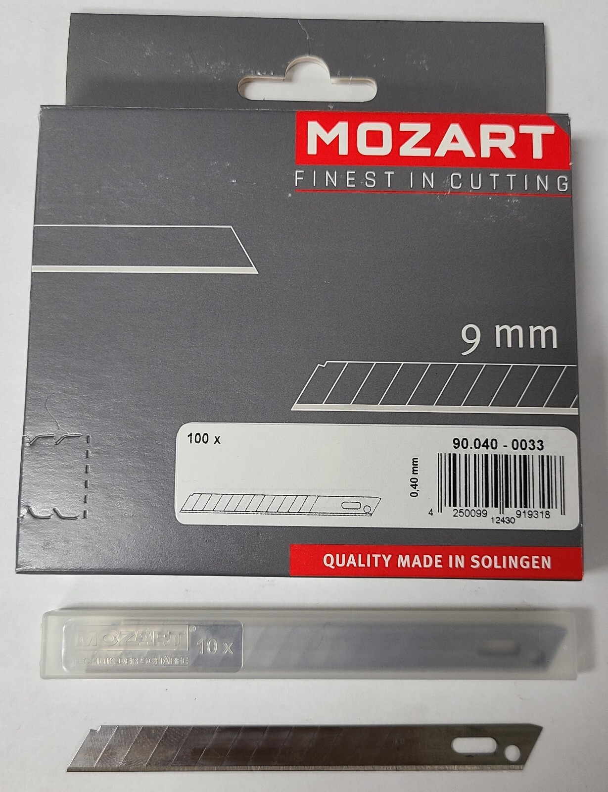 Mozart Solingen Pocket Utility Knife SNAP OFF BLADES Carbon Steel 9 mm 90.040
