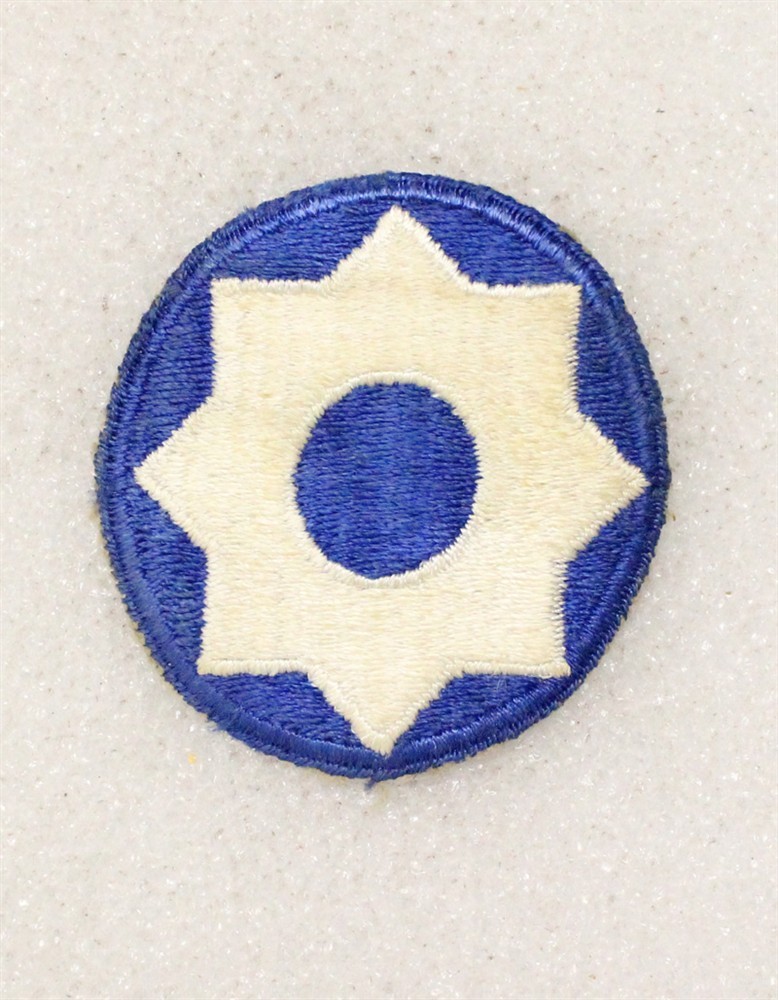 Army patch 3625 - 8th Service Command, WWII era w/cut edge