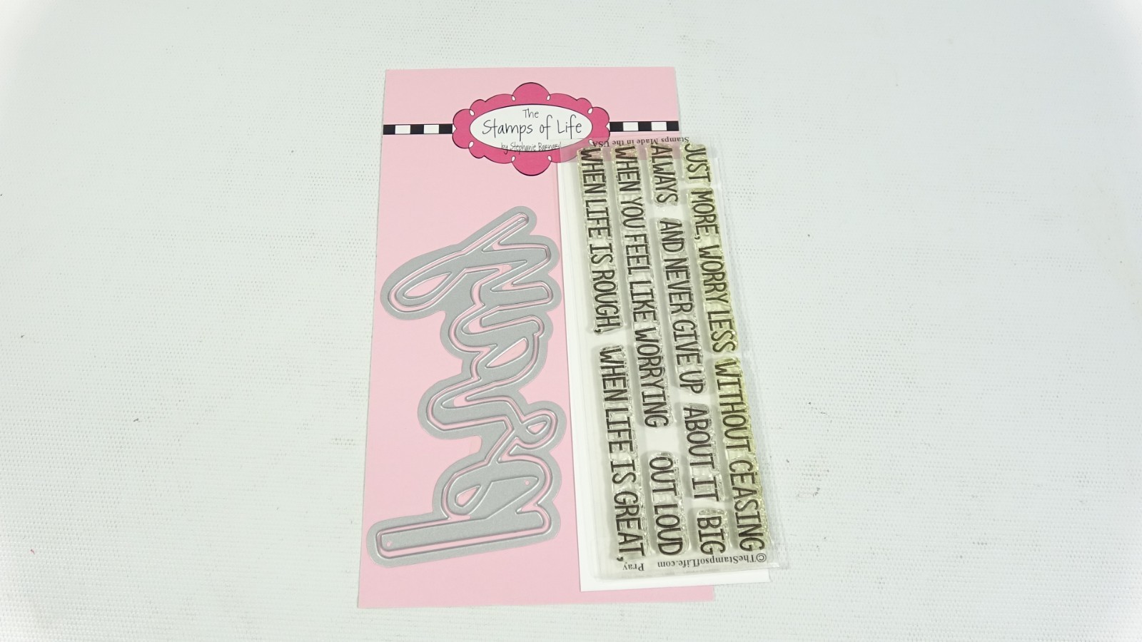 The Stamps Of Life Clear Rubber Stamp & Metal Die Pray Statement