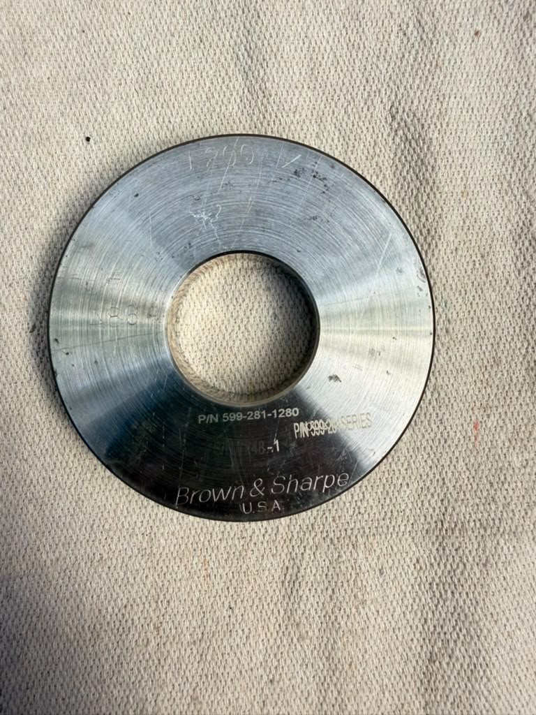 Brown & Sharpe 1.280" Setting Ring Gage P/N 599-281-1280 USA