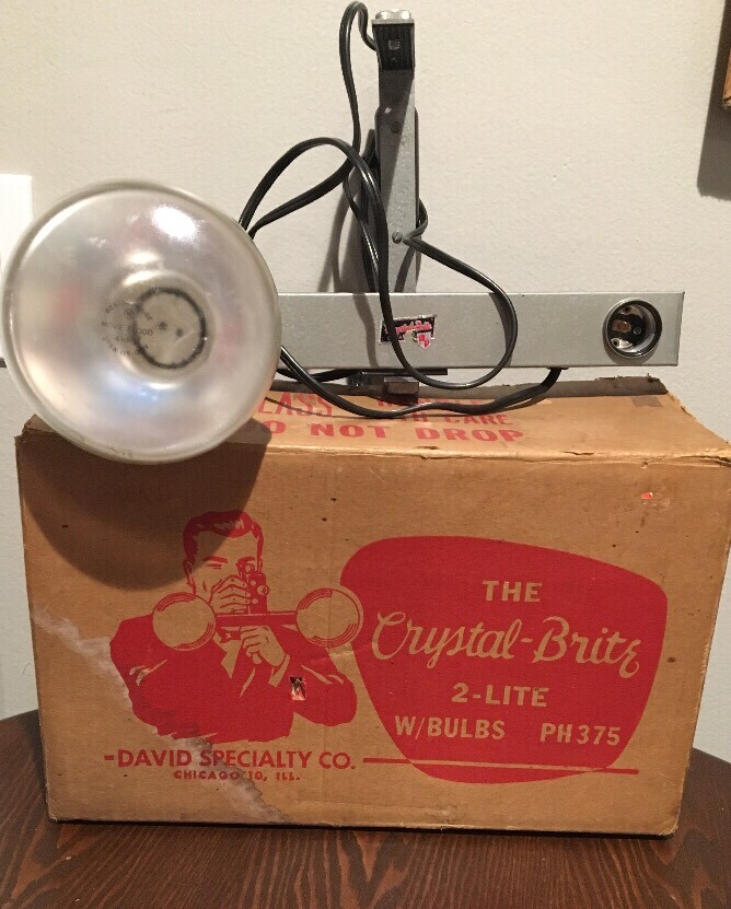 Vintage Crystal Brite 2 Lite Light Bar, In Original Box - Works