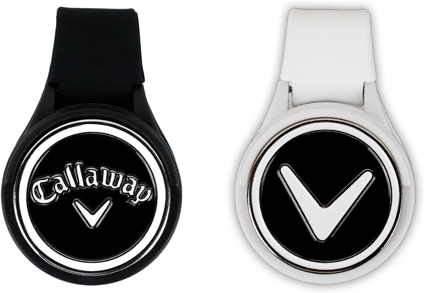 Callaway Magnetic Golf Ball Marker Hat Clips 2-Pack - Black/White