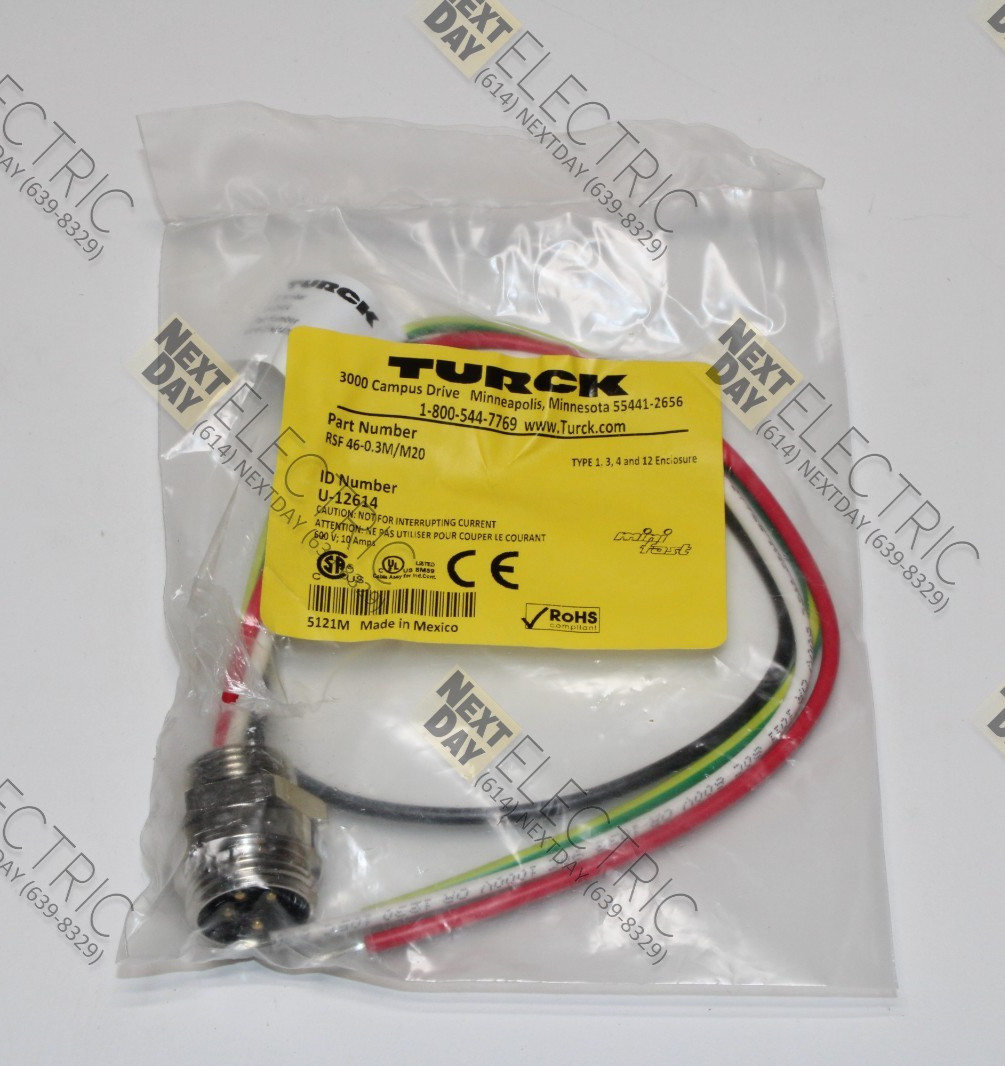 Turck, RSF 46-0.3M/M20, U-12614, Mini Fast 4p Male Panel Mount Enclosure Plug