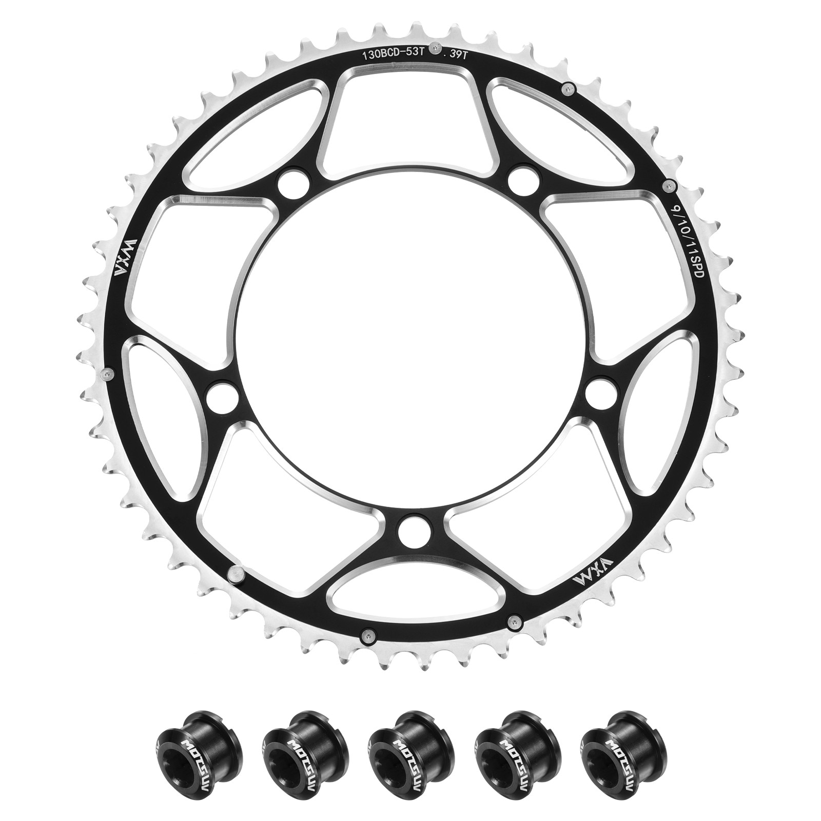 130BCD Bike Chainring 53T Round Narrow Wide Single Chainring for Bike