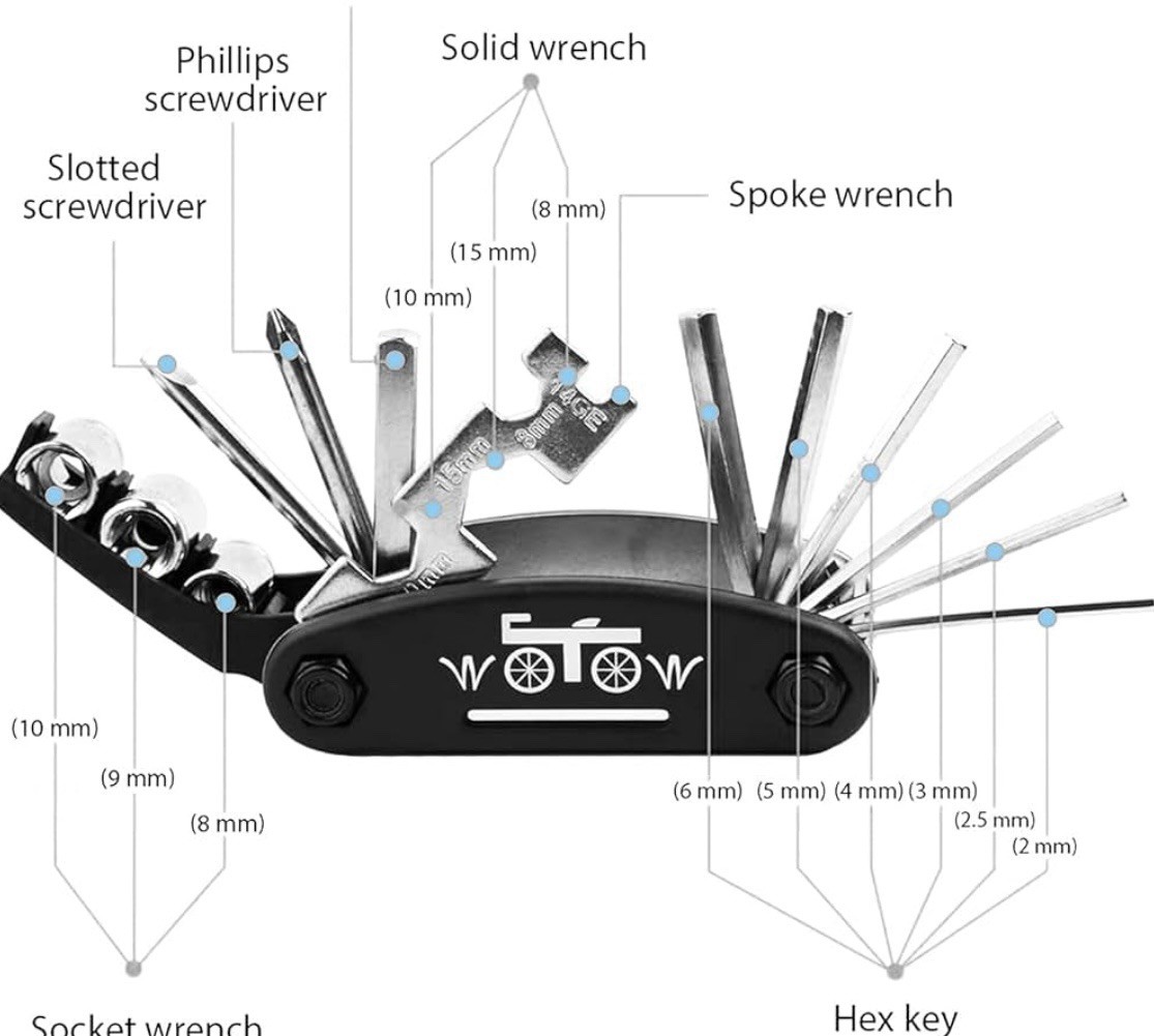 16 in one multi-tool for bikes
