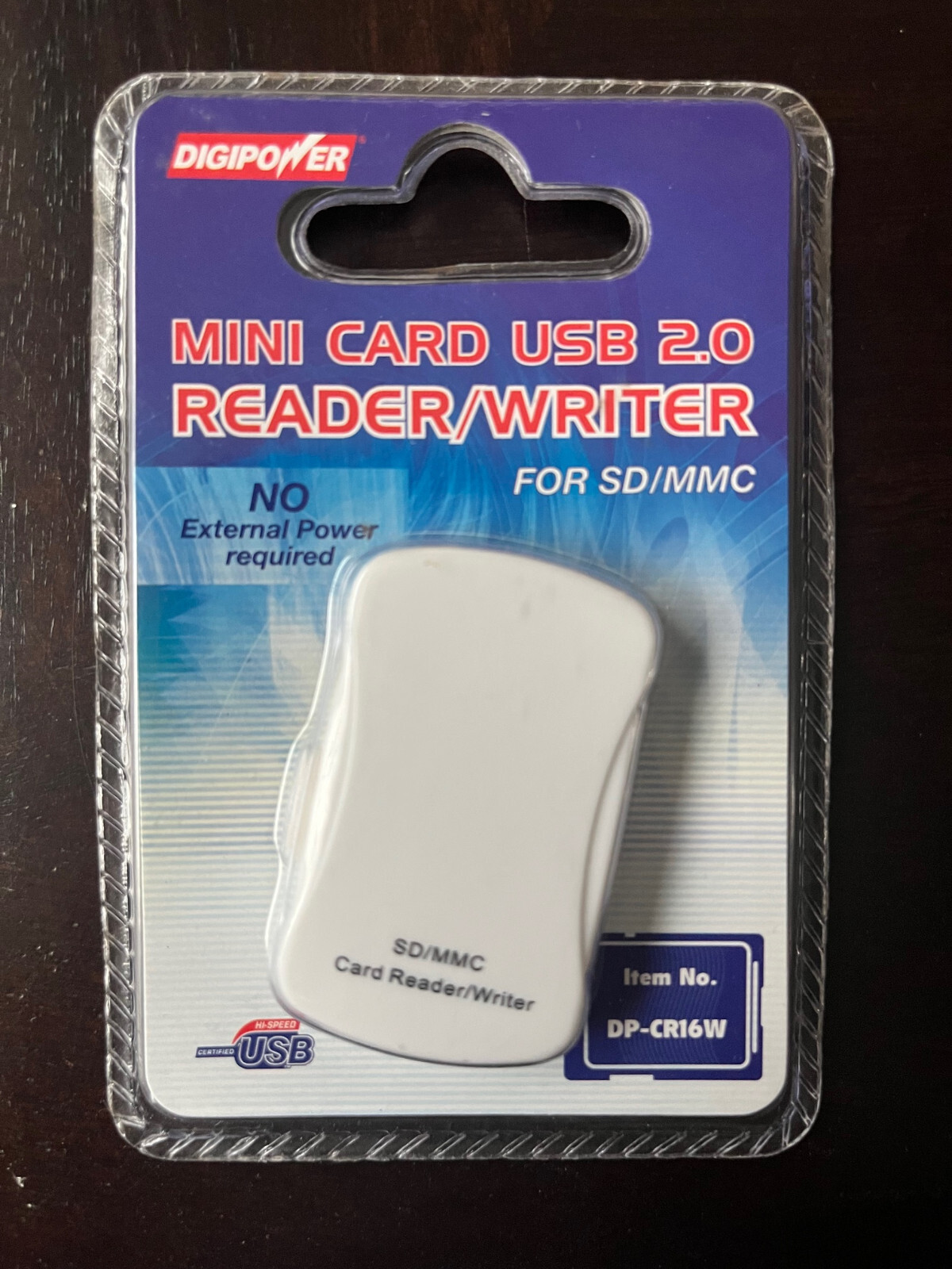 DigiPower Mini Card USB 2.0 Reader / Writer SD/MMC Item DP-CR16W NEW Sealed