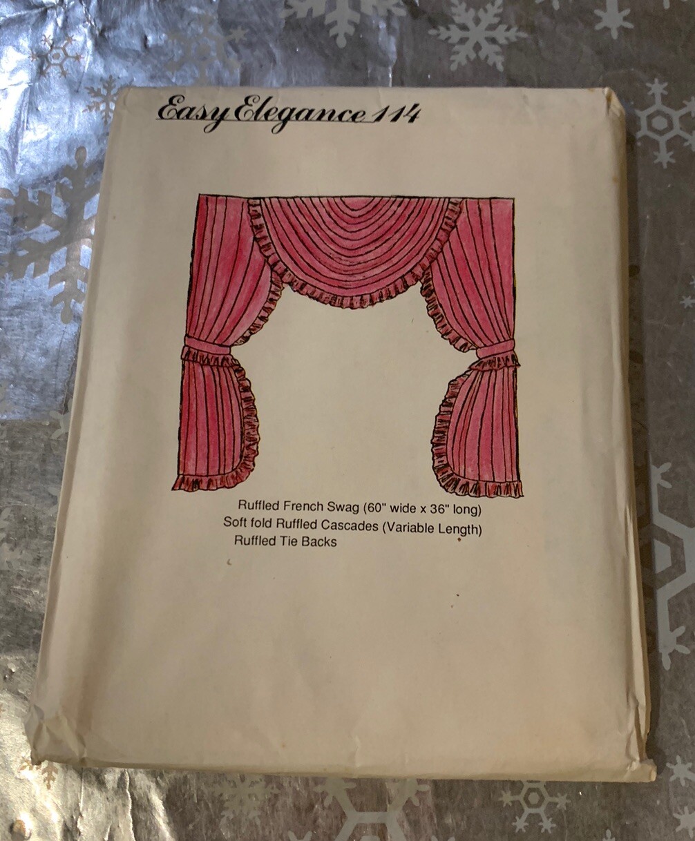 ❤️EASY ELEGANCE 114 Ruffled French Swag, Cascades Sewing Pattern