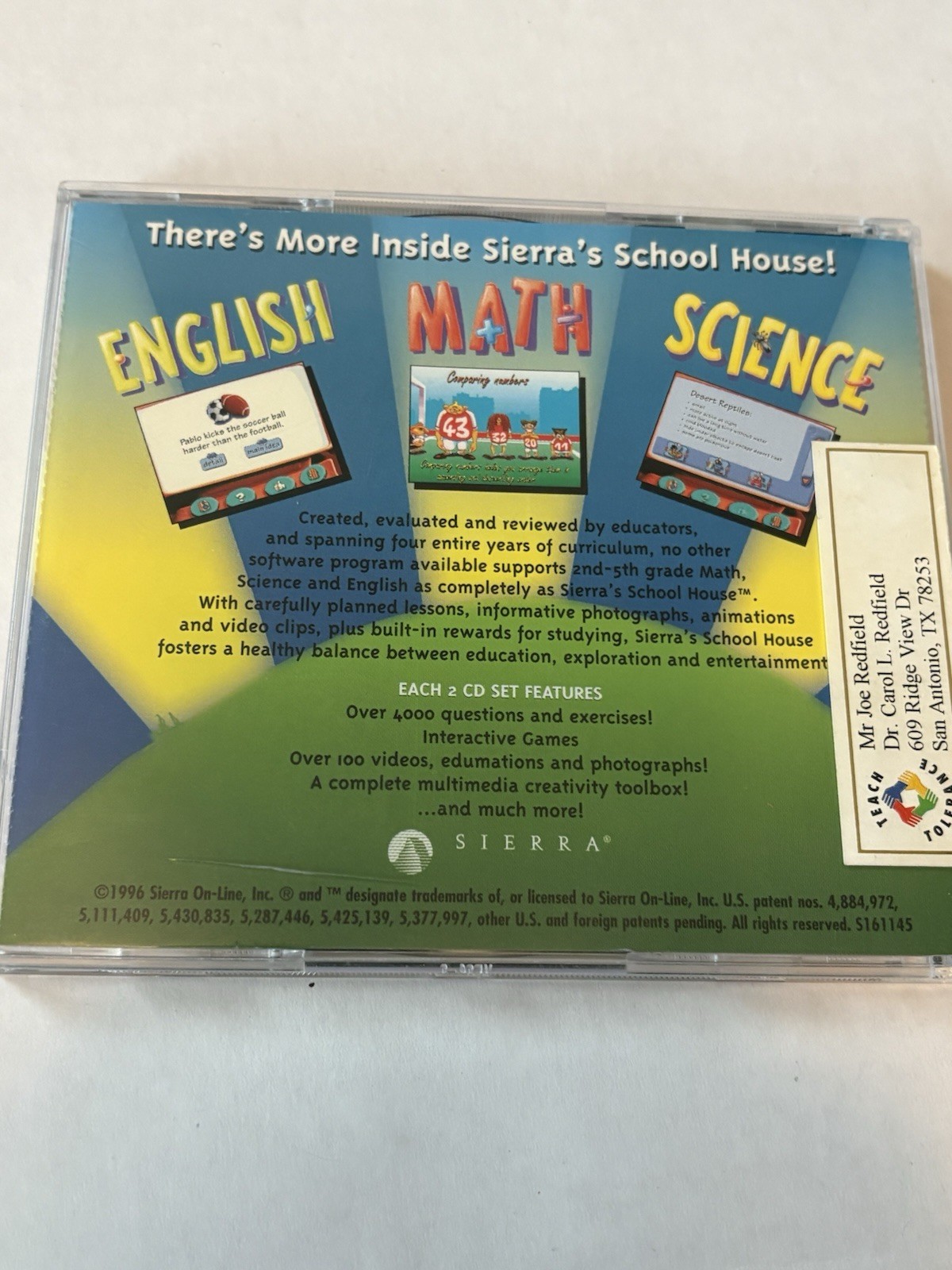 Sierra’s School House Math Grades 2–5 Windows/Mac CD-ROM 2 CD Set