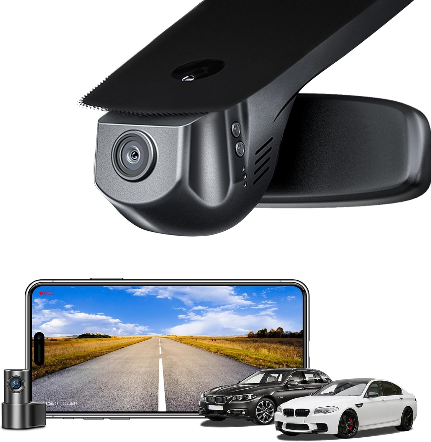 Mangoal Front 4K Rear 1080p Dash Cam for BMW Select 6 Series 2012-2019 GPS