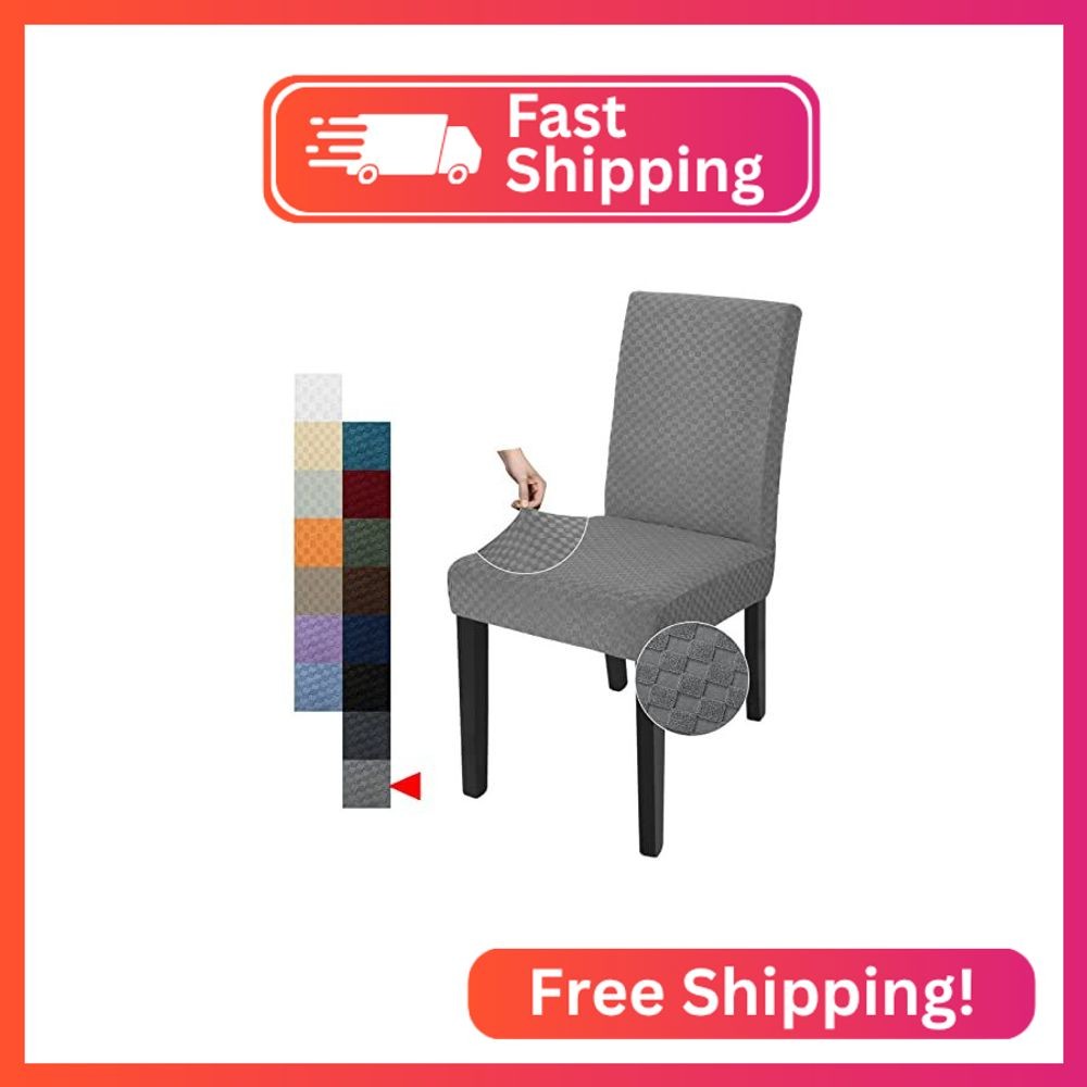 YEMYHOM 4 Packs Latest Checkered Dining Chair Slipcover Parsons Chair Furniture