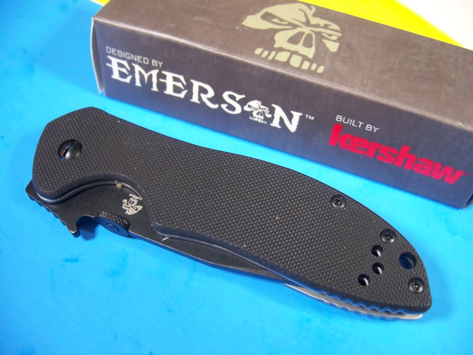 KERSHAW EMERSON - CQC-6K Black G-10 instant-opening wave Knife KAI 6034BLK