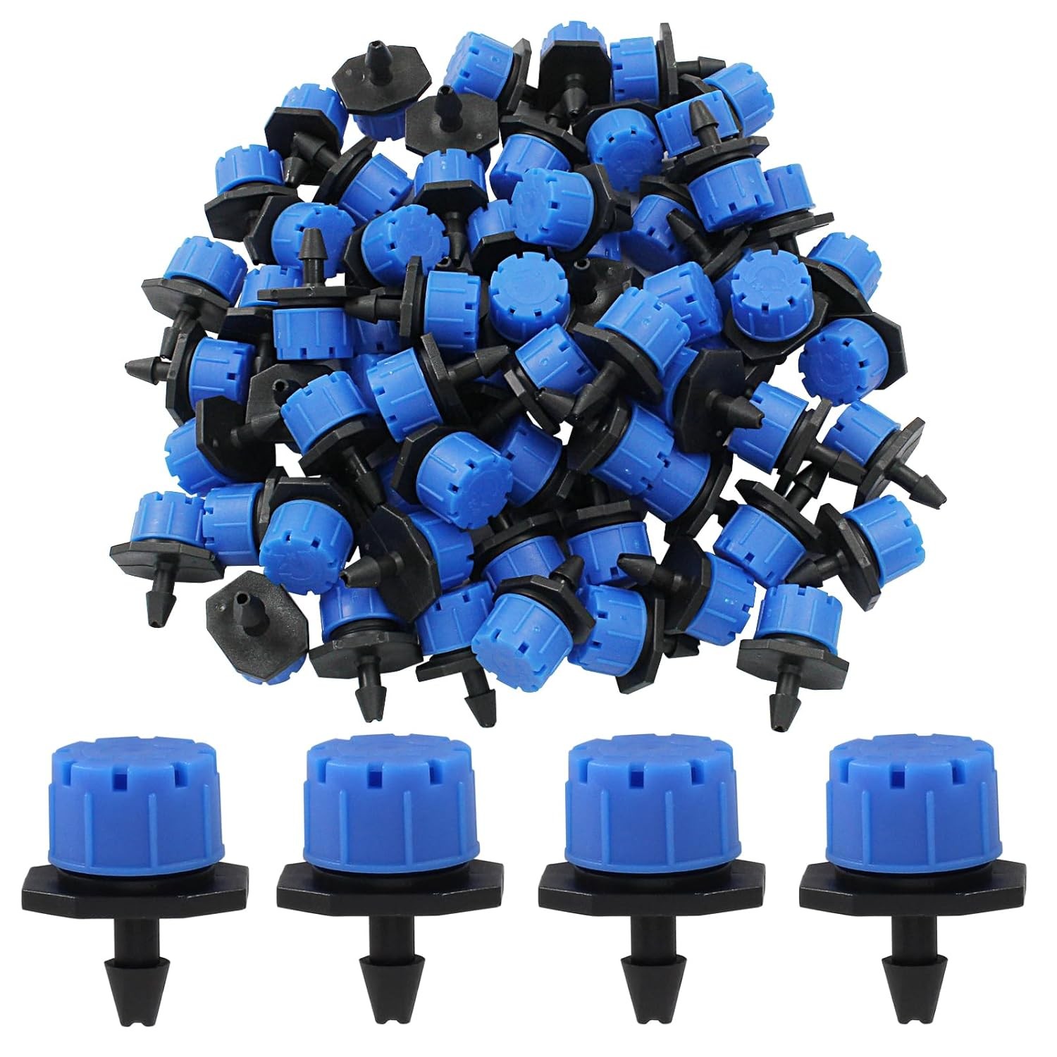 100pcs 360 Degree Drip Irrigation Emitters 1/4 Inch Emitter Dripper Kit