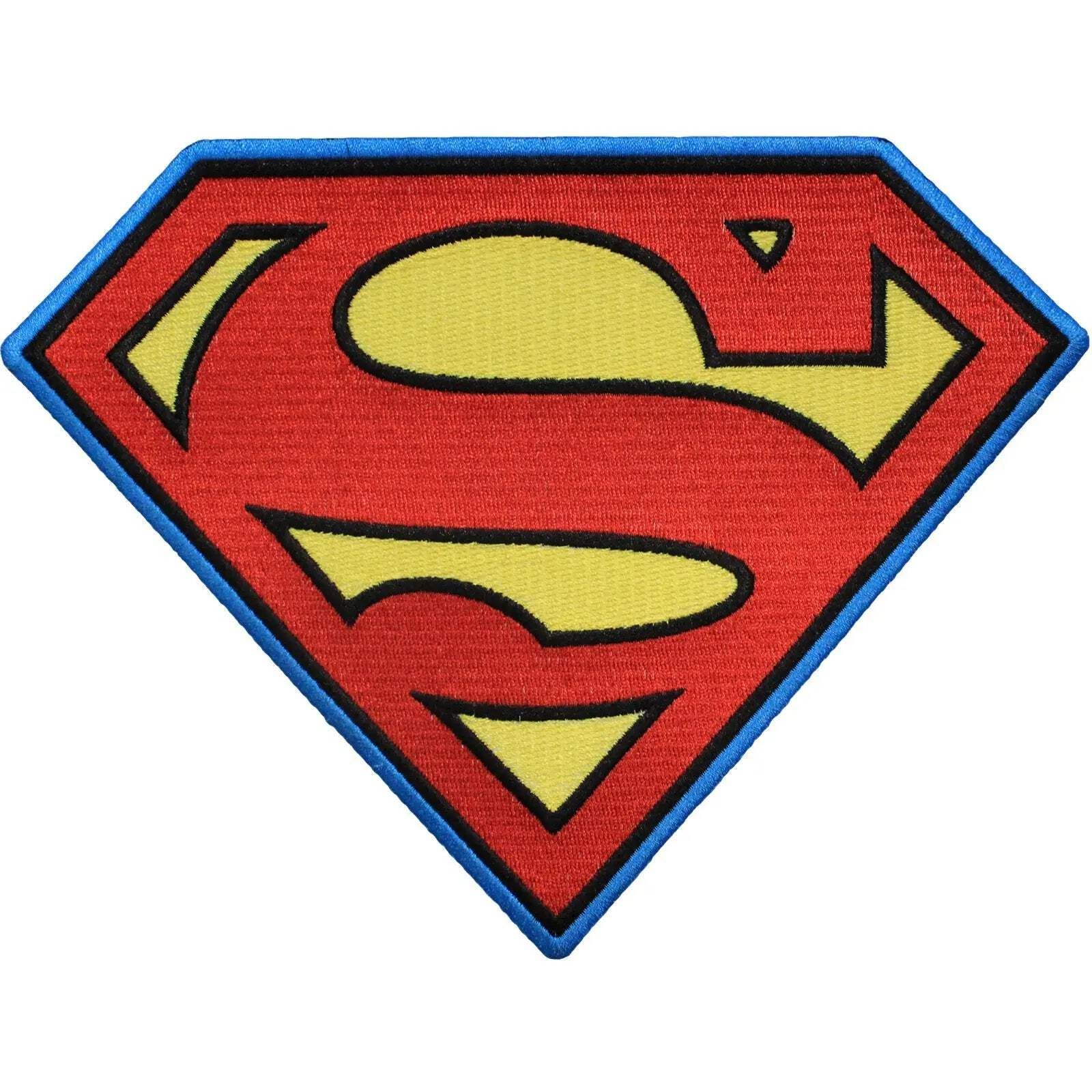 DC Comics The Justice League Superman 'S' Logo iron on Applique Patch-Blue Borde