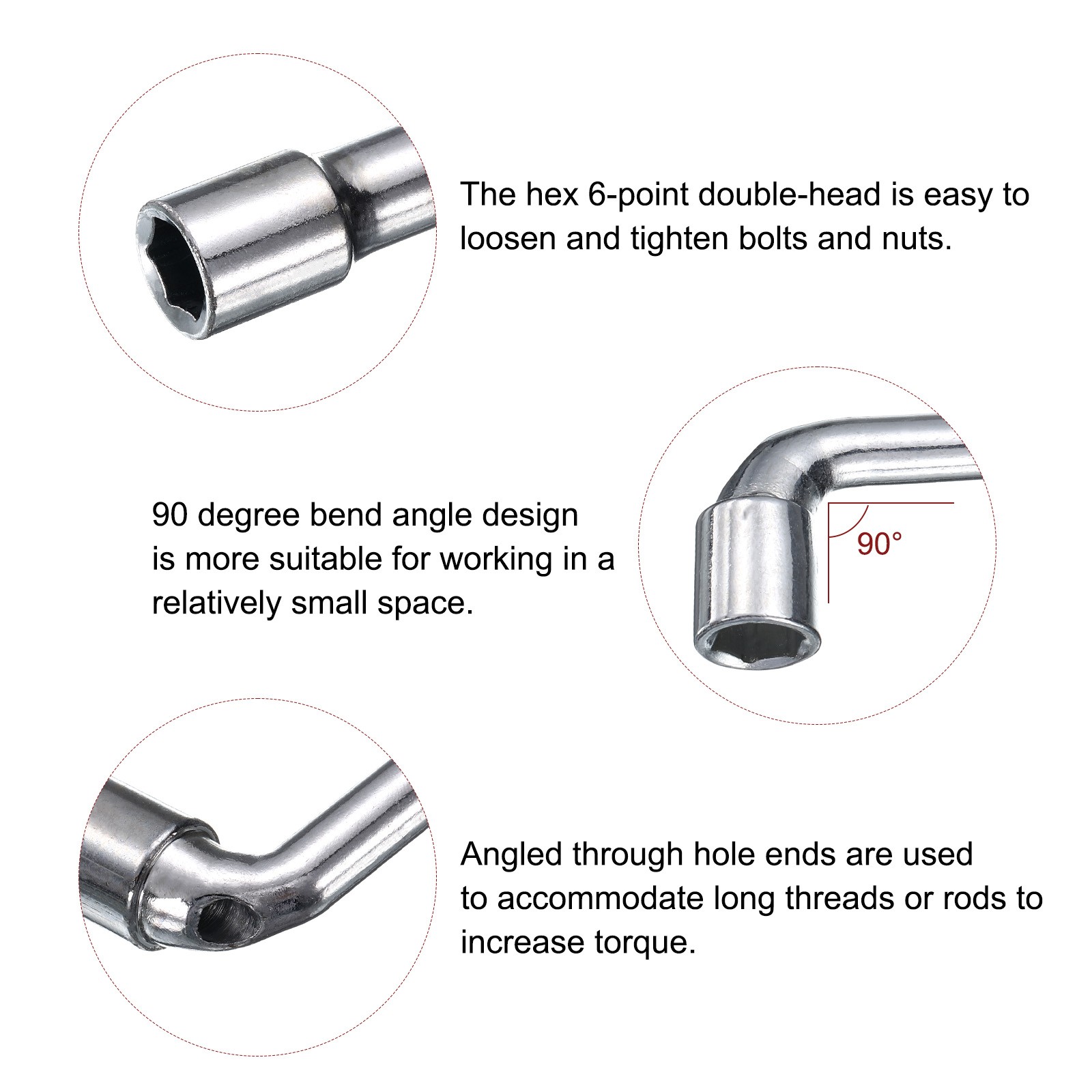 l Shaped Angled Hex Socket Wrench 8/9/10/11/12mm Double Ended Socket Spanner,