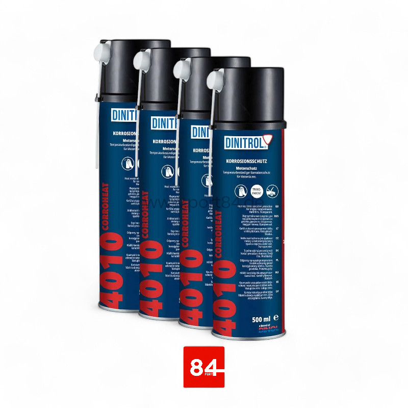 4x DINITROL 4010, 500 ml spray corrosion protection agent beige transparent