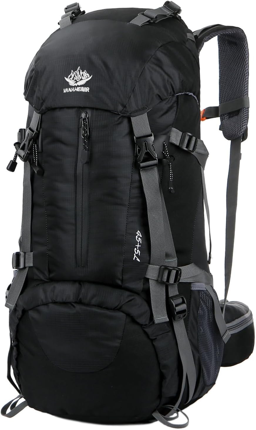 50L Waterproof Hiking Backpack Outdoor Daypack with Rain Cover & Ergonomic Pads