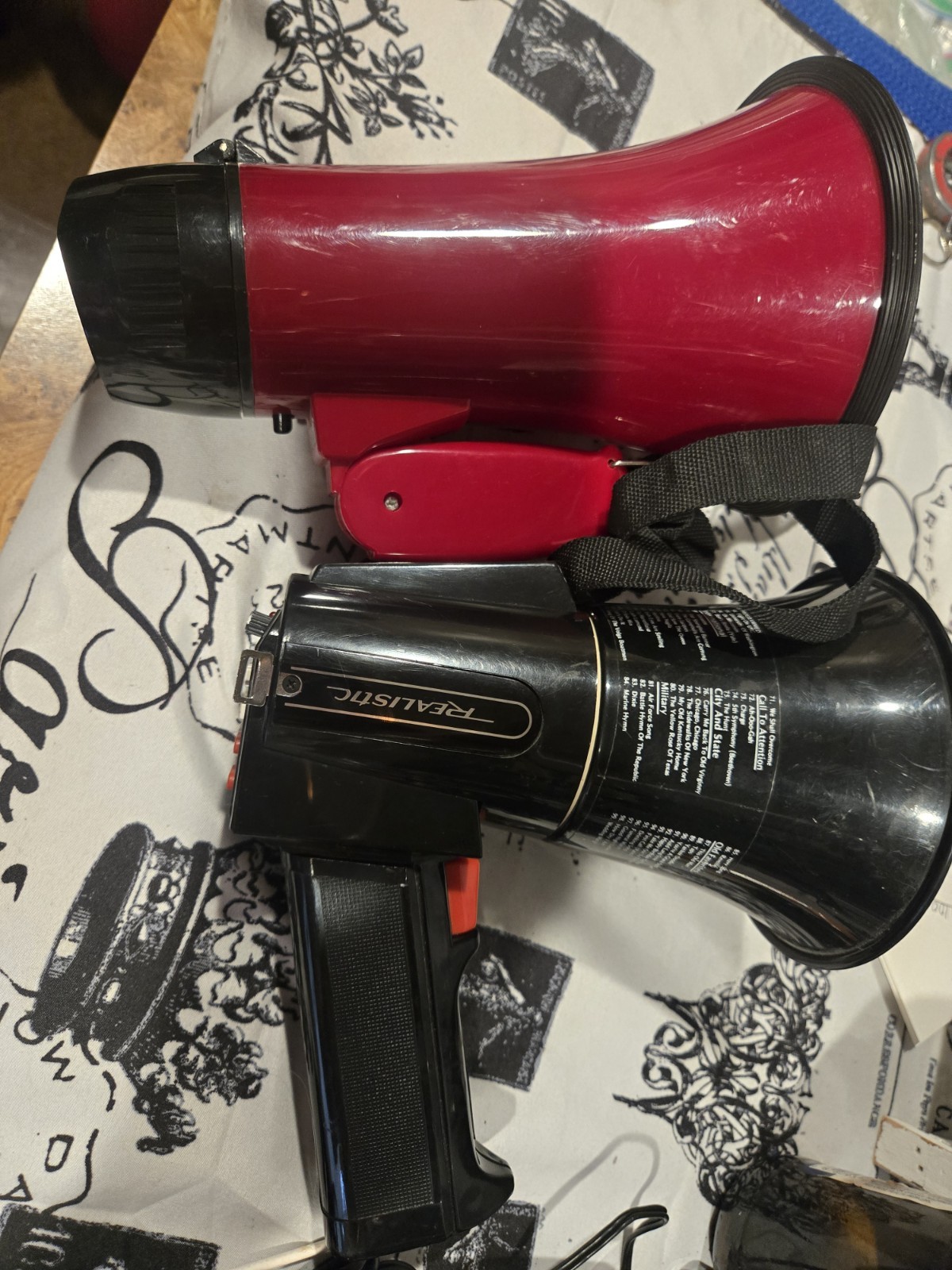 Vantage musical power horn song radio shack bullhorn and red megaphone siren,