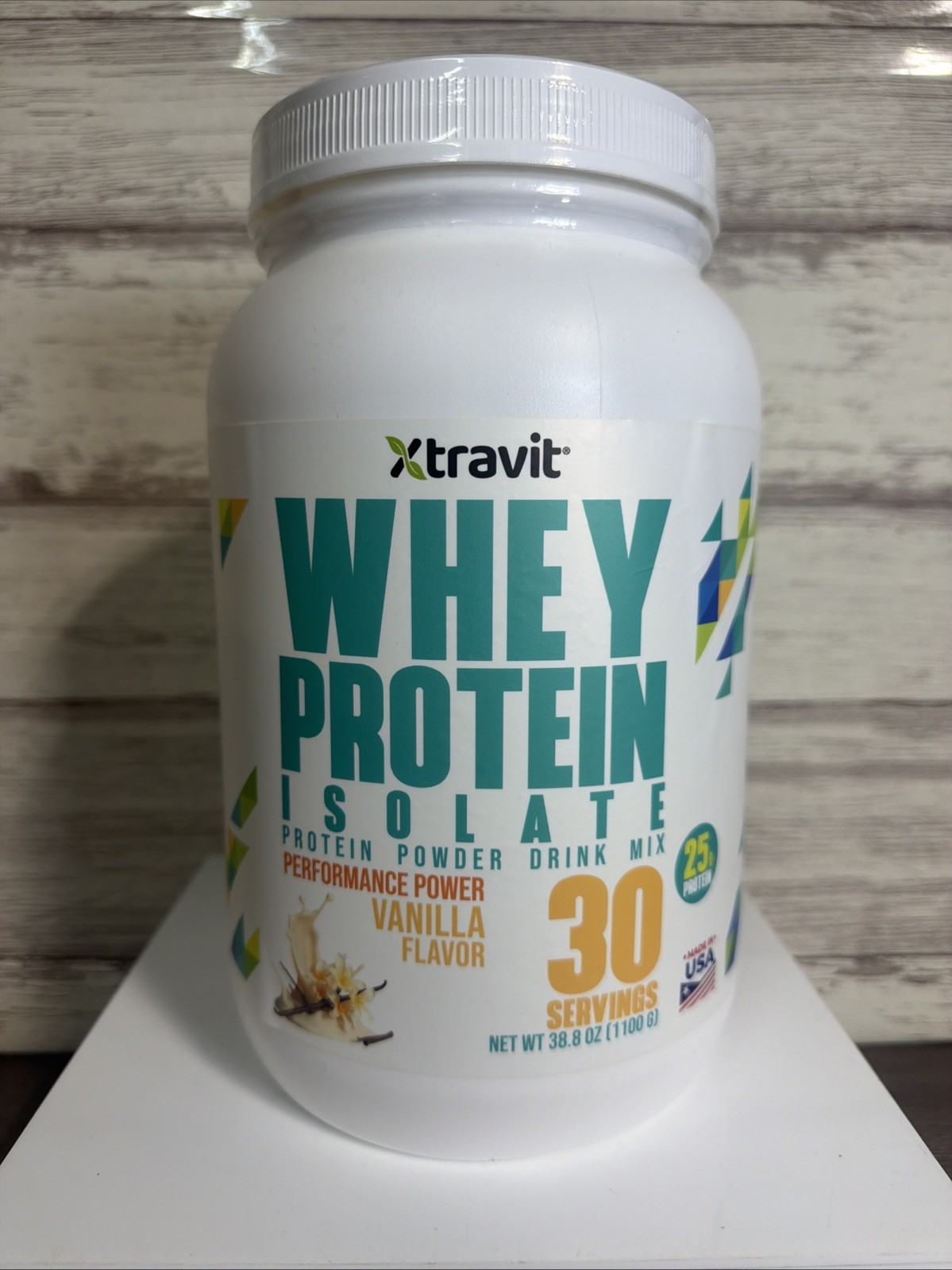 Xtravit Whey Protein Isolate Vanilla 30 Servings 25g Protein 38.8oz Exp 03/2028