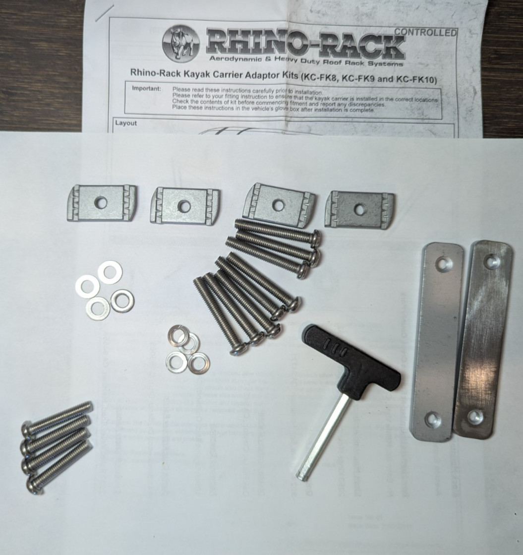 Rhino Rack Kayak Carrier Adaptor Kit (KC-FK8) for S510, S511 or S511X